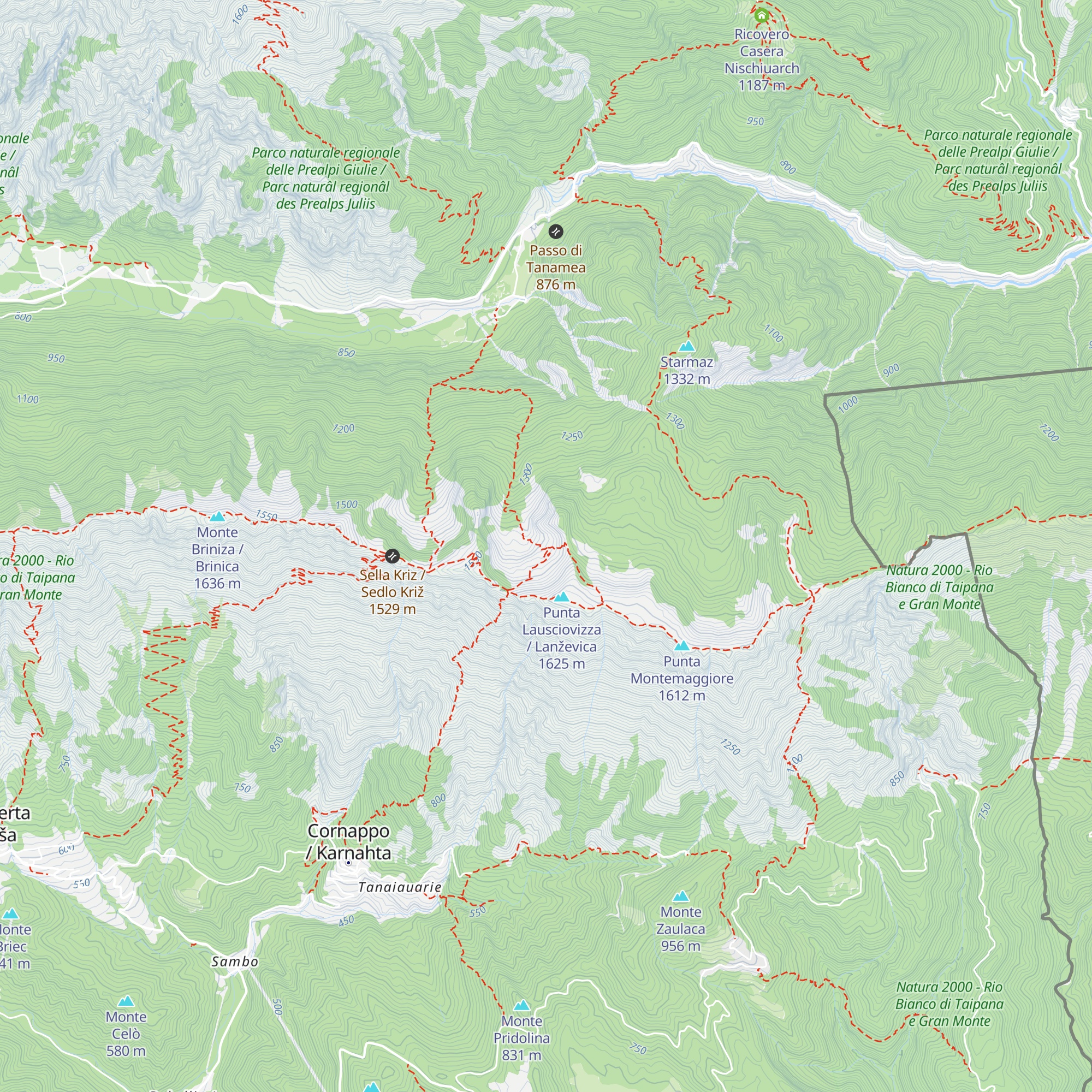 Rifugio A.N.A. Monteaperta map
