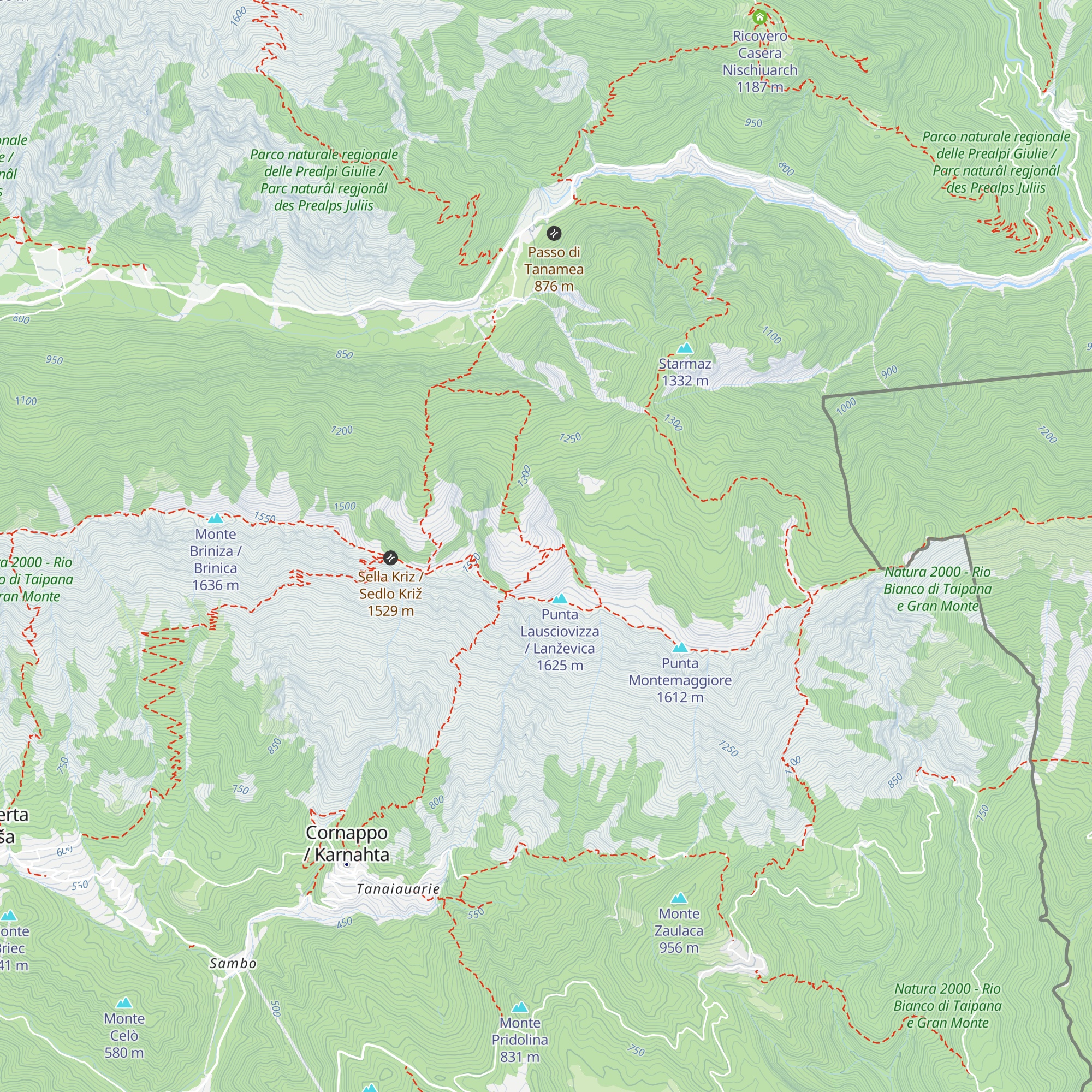 Rifugio A.N.A. Montemaggiore-Monteaperta/zavetišče Viškoroša map
