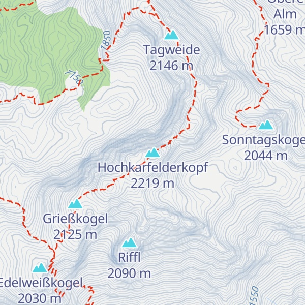 Map of Hochkarfelderkopf