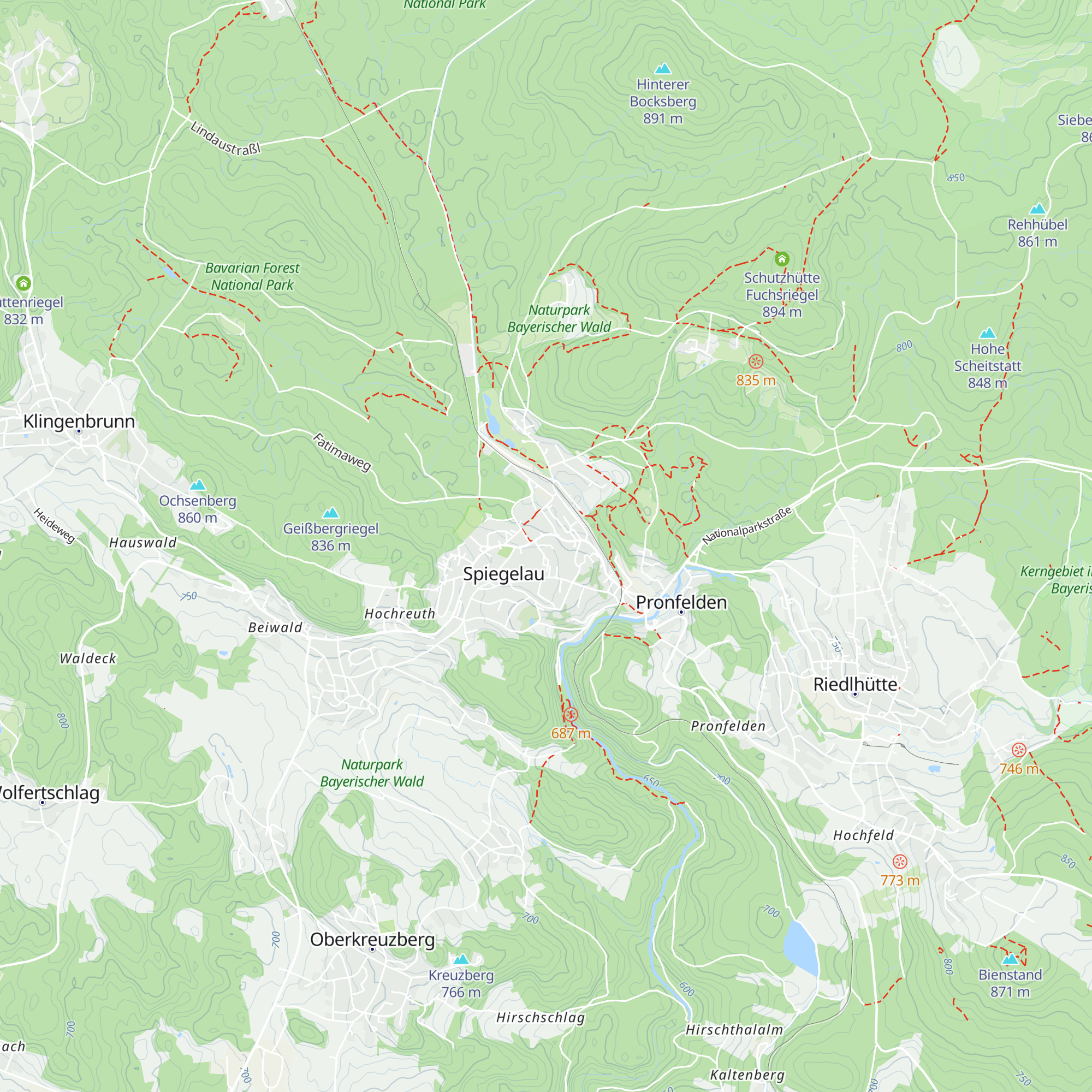 Touristinformation Spiegelau map