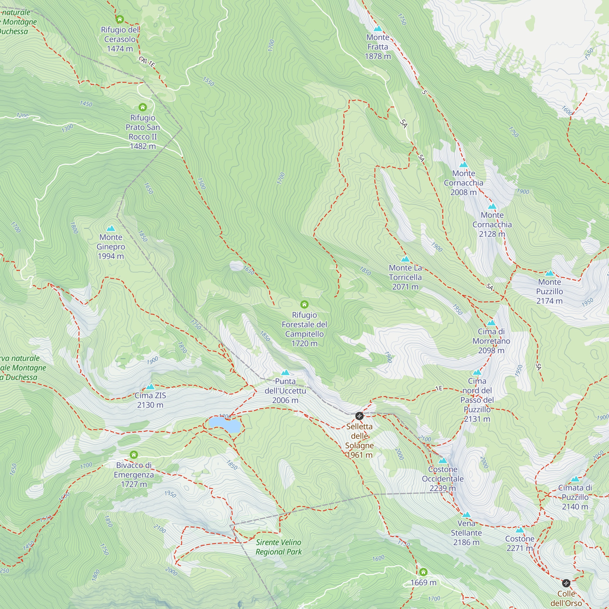 Rifugio Forestale del Campitello map