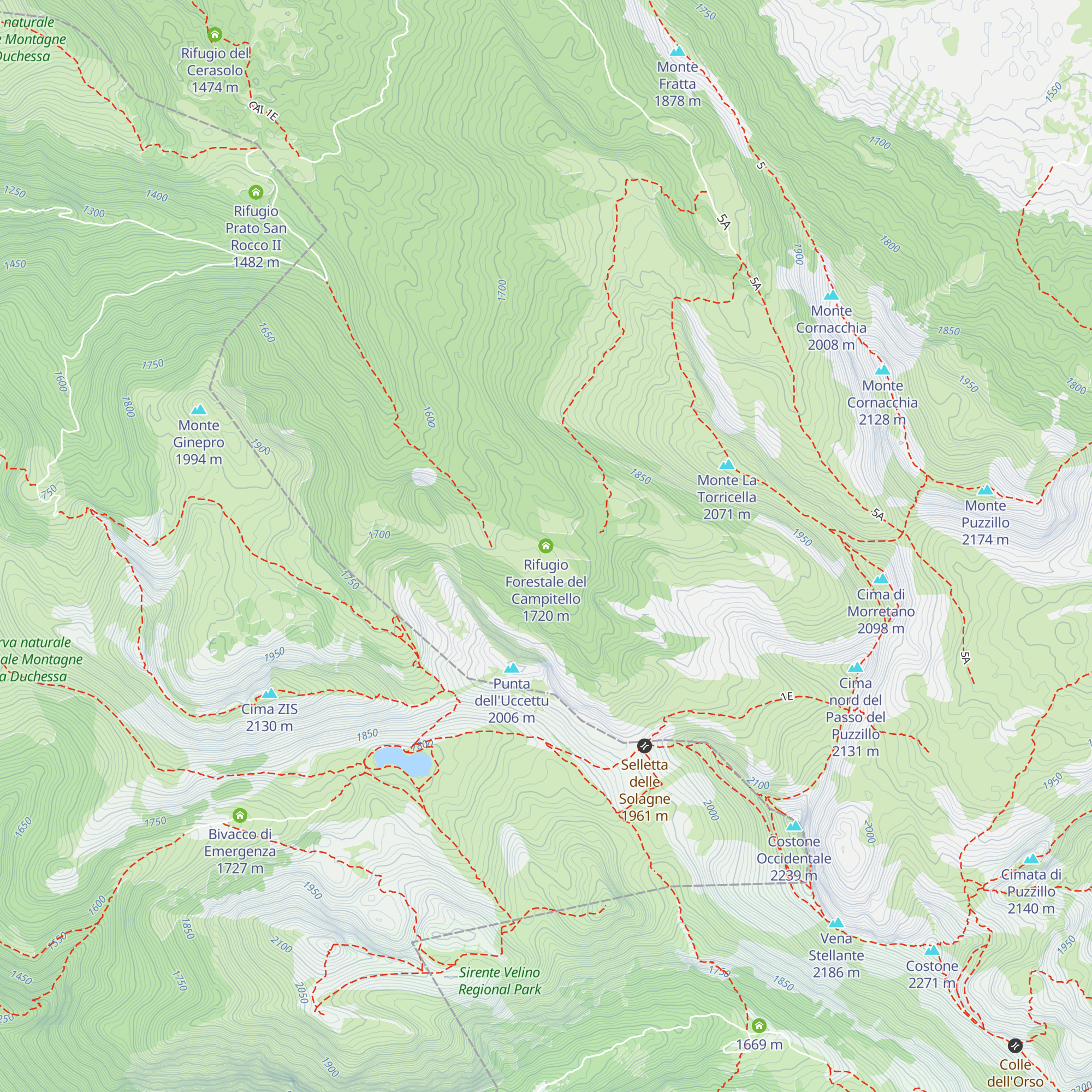 Rifugio Forestale del Campitello map