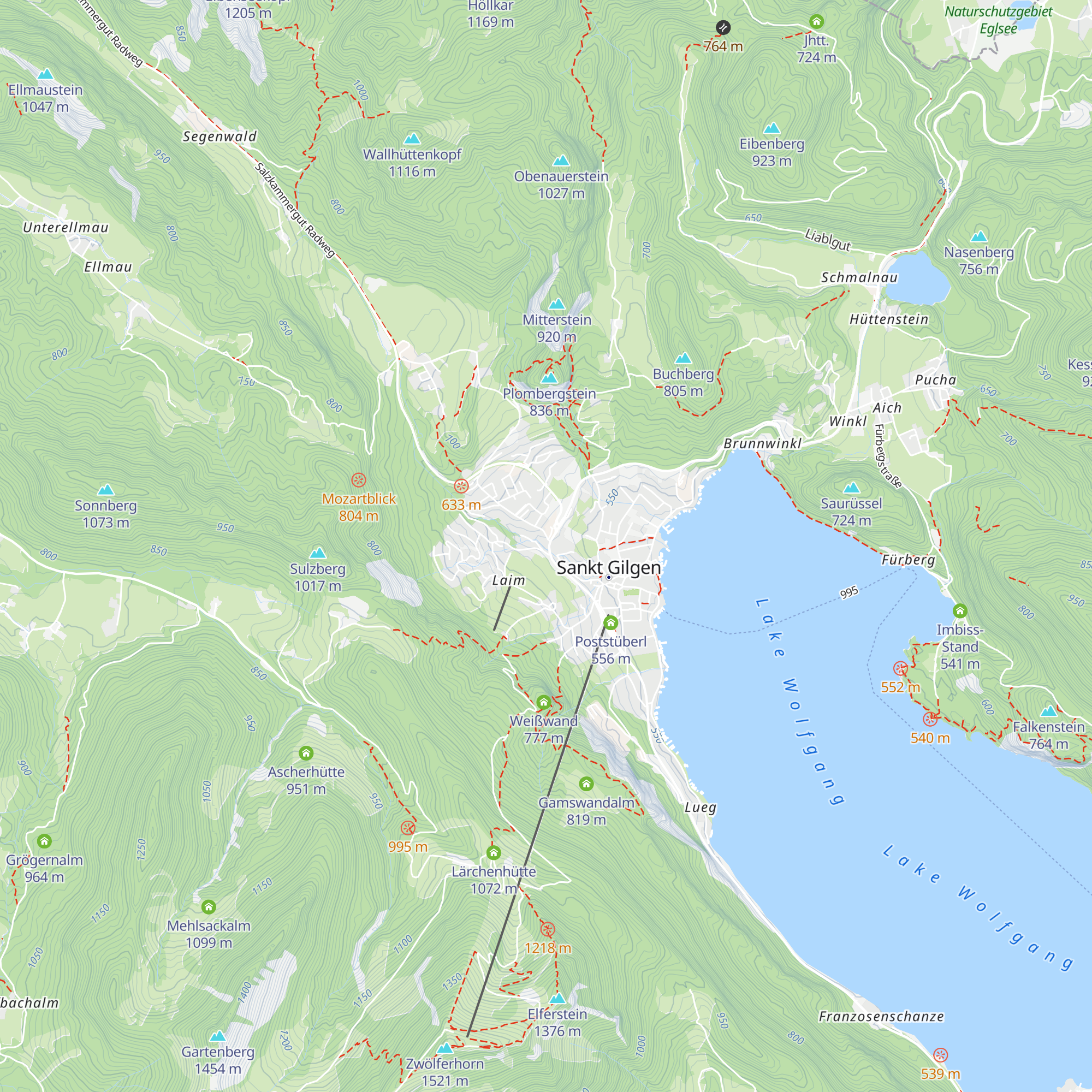 Wolfgangsee Info map