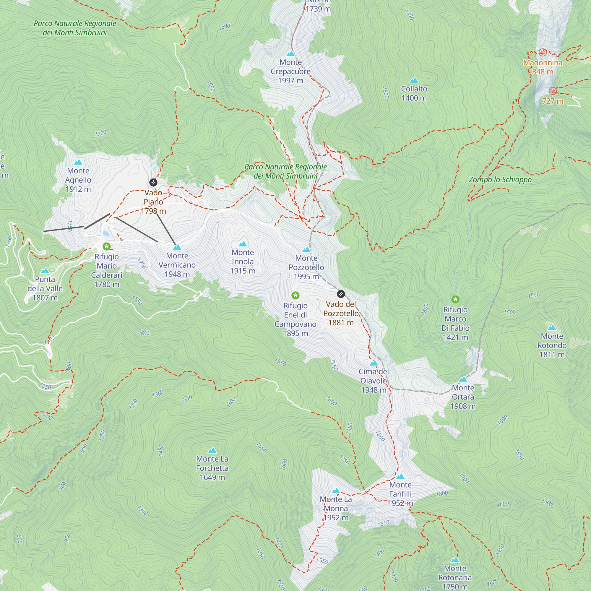 Rifugio Enel di Campovano map