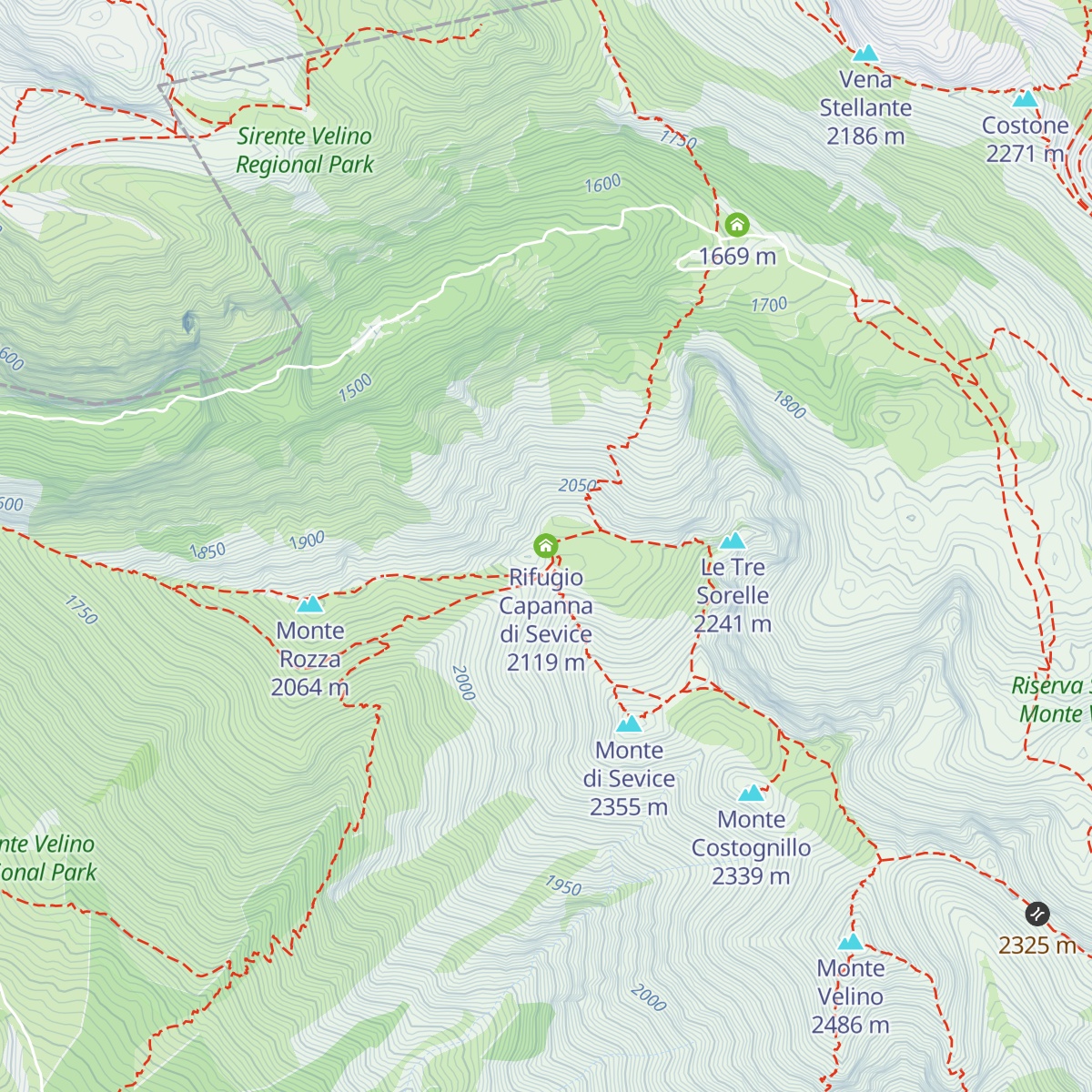 Rifugio Capanna di Sevice map