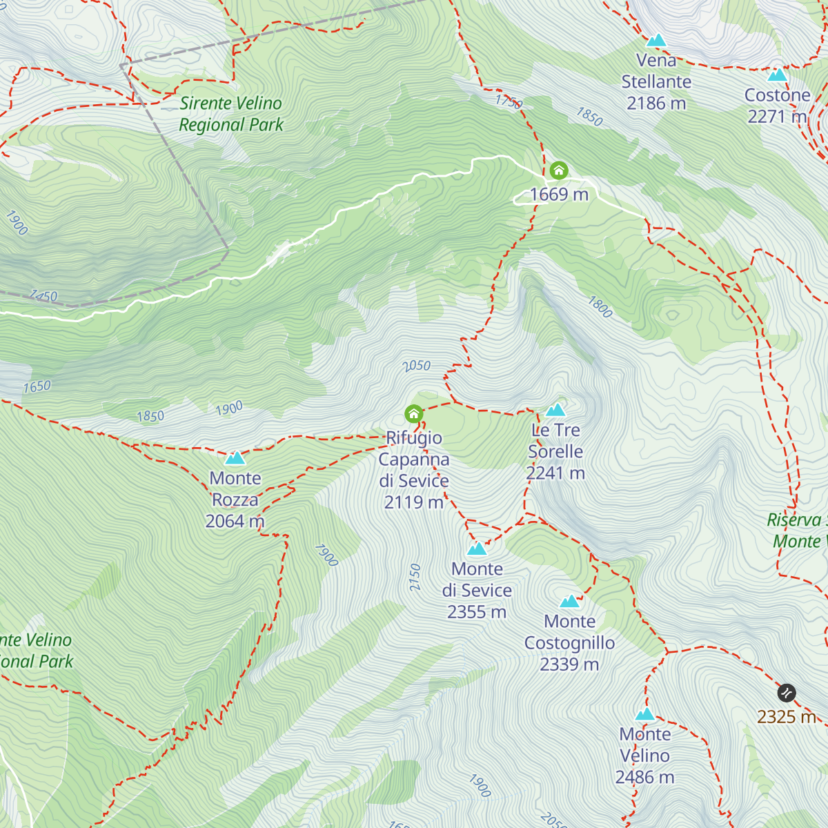 Rifugio Capanna di Sevice map