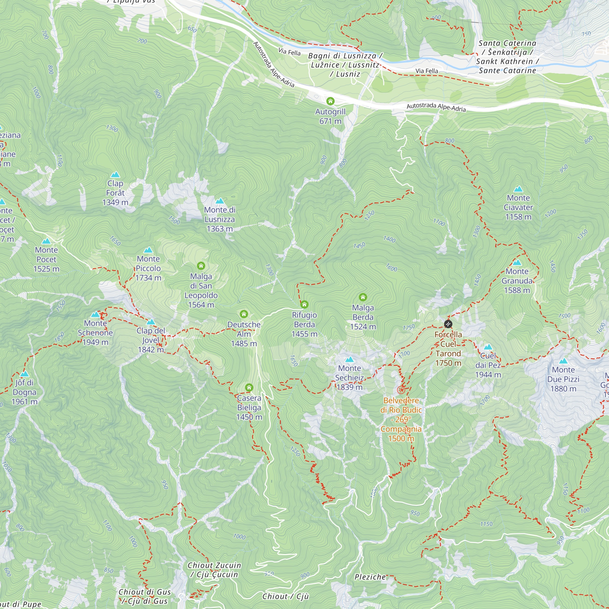 Rifugio Berda map