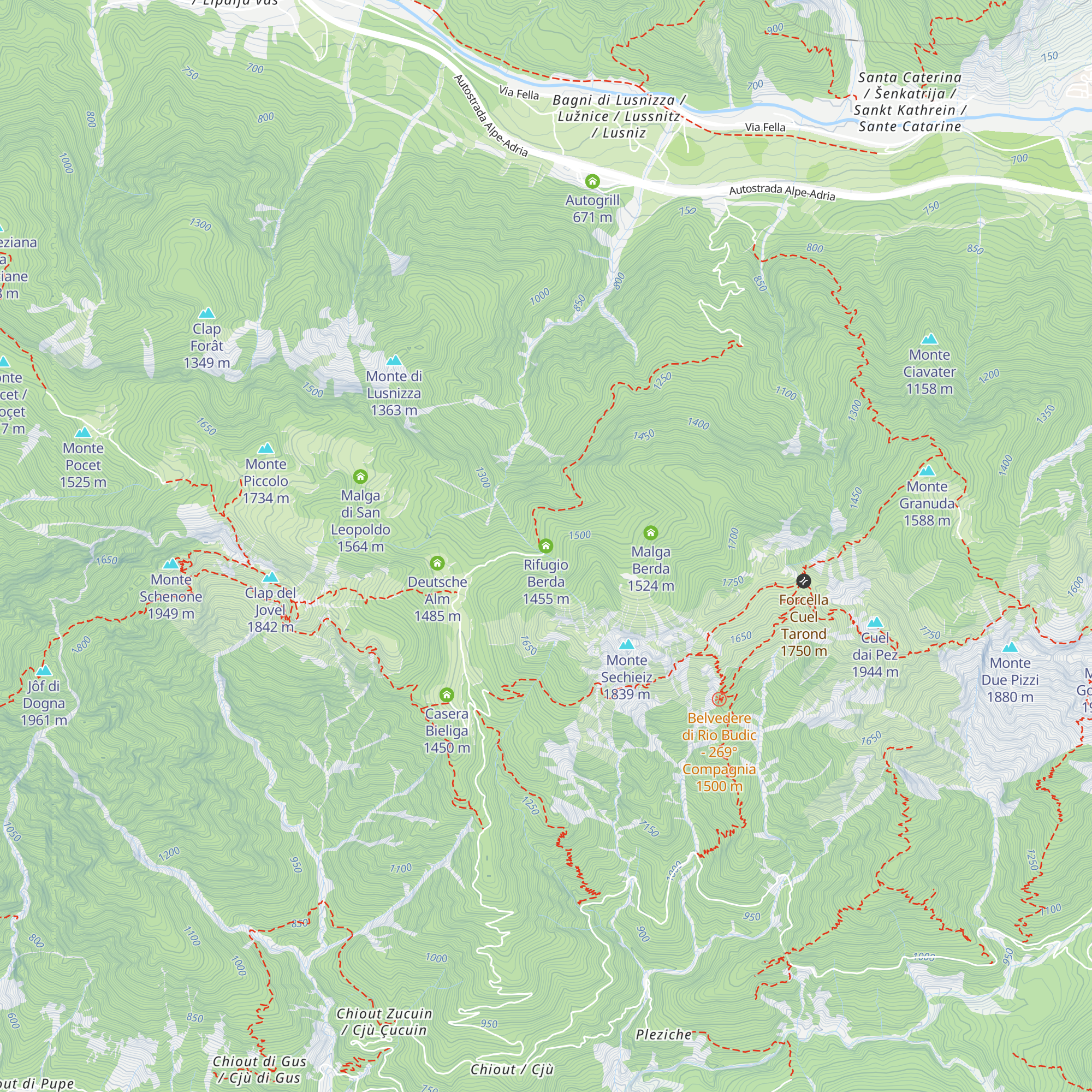 Rifugio Berda map