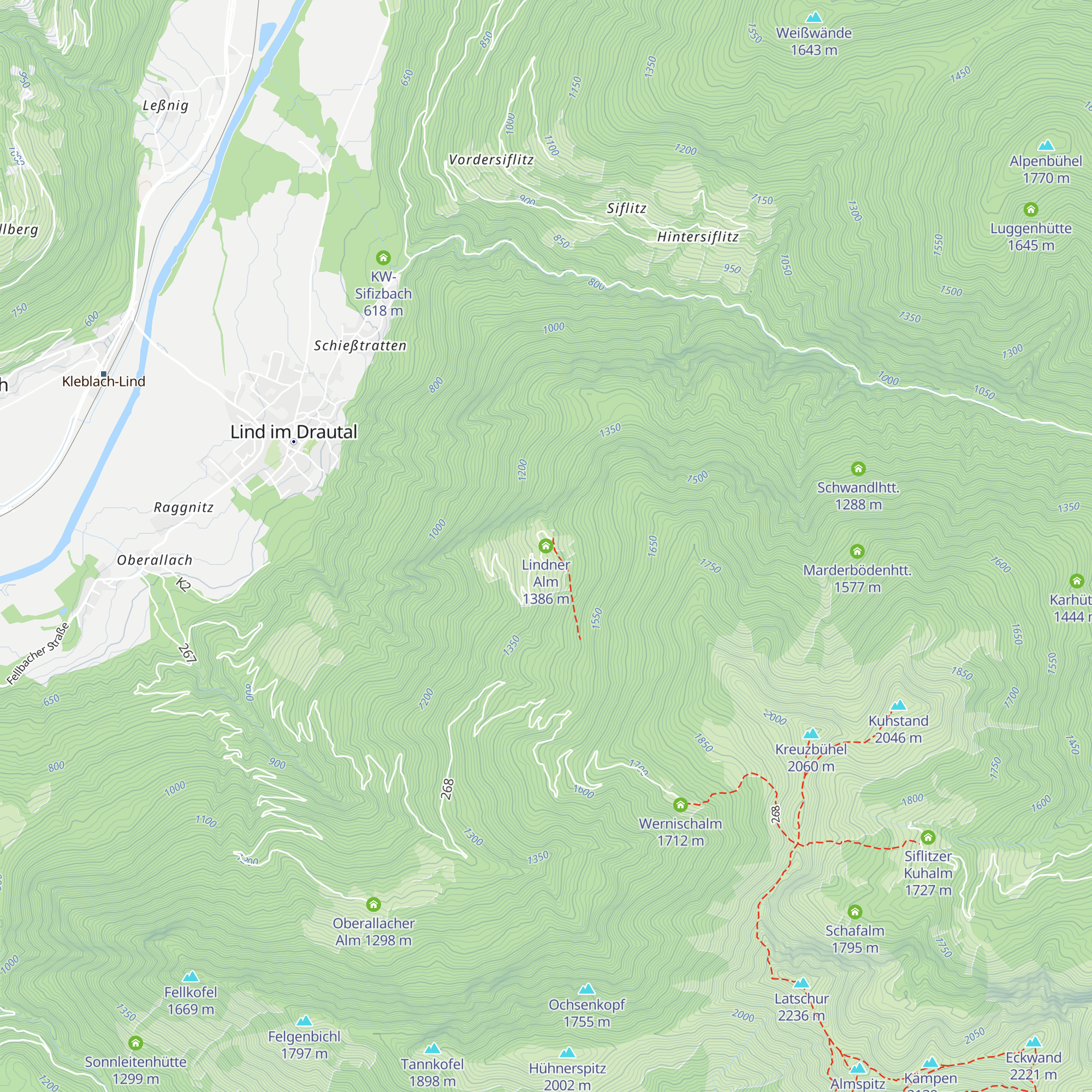 Lindner Alm map