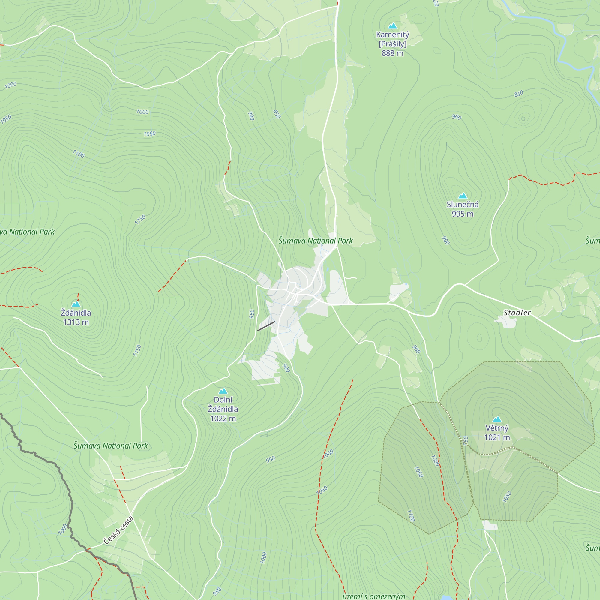 Chata KČT Prášily map