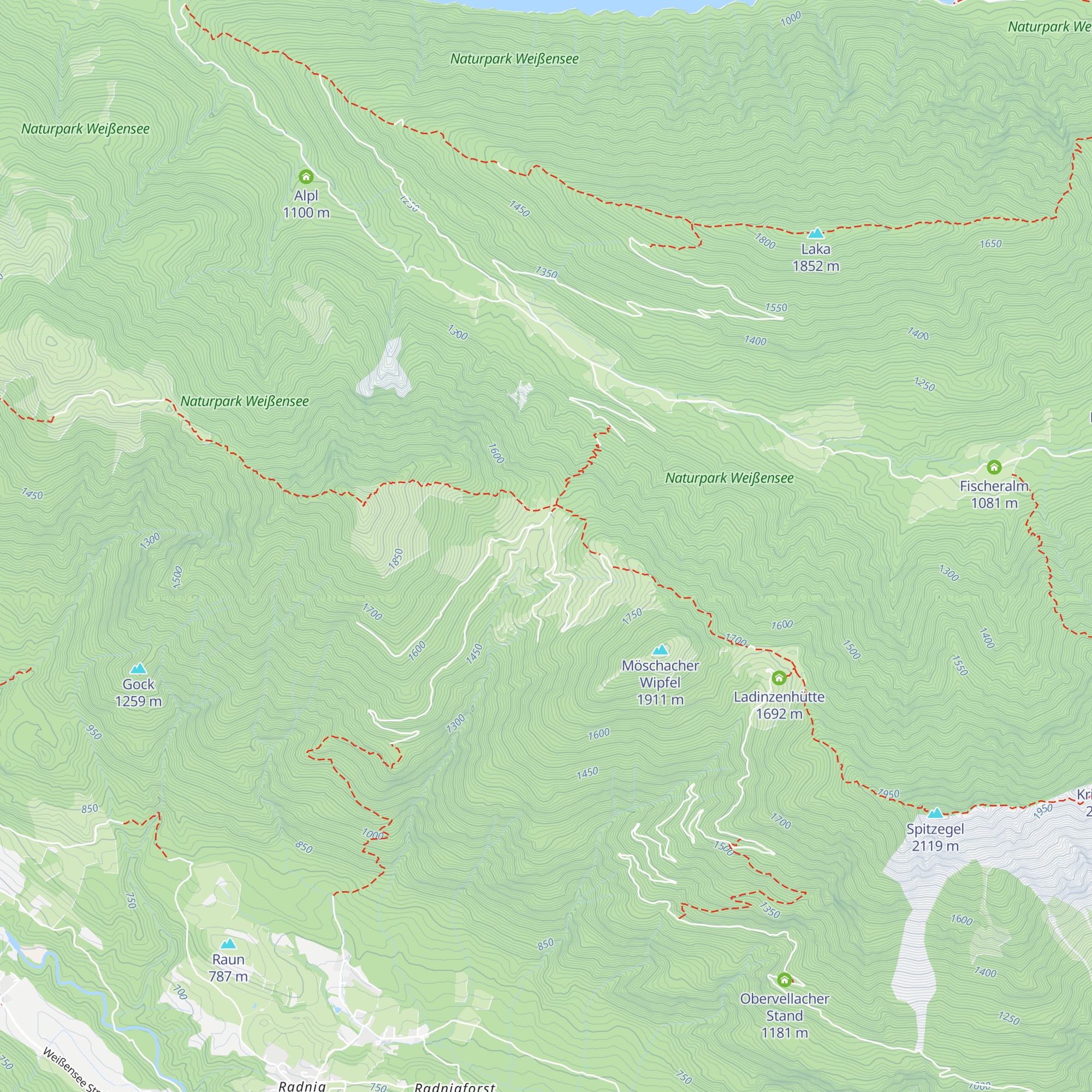 Radniger Alm map