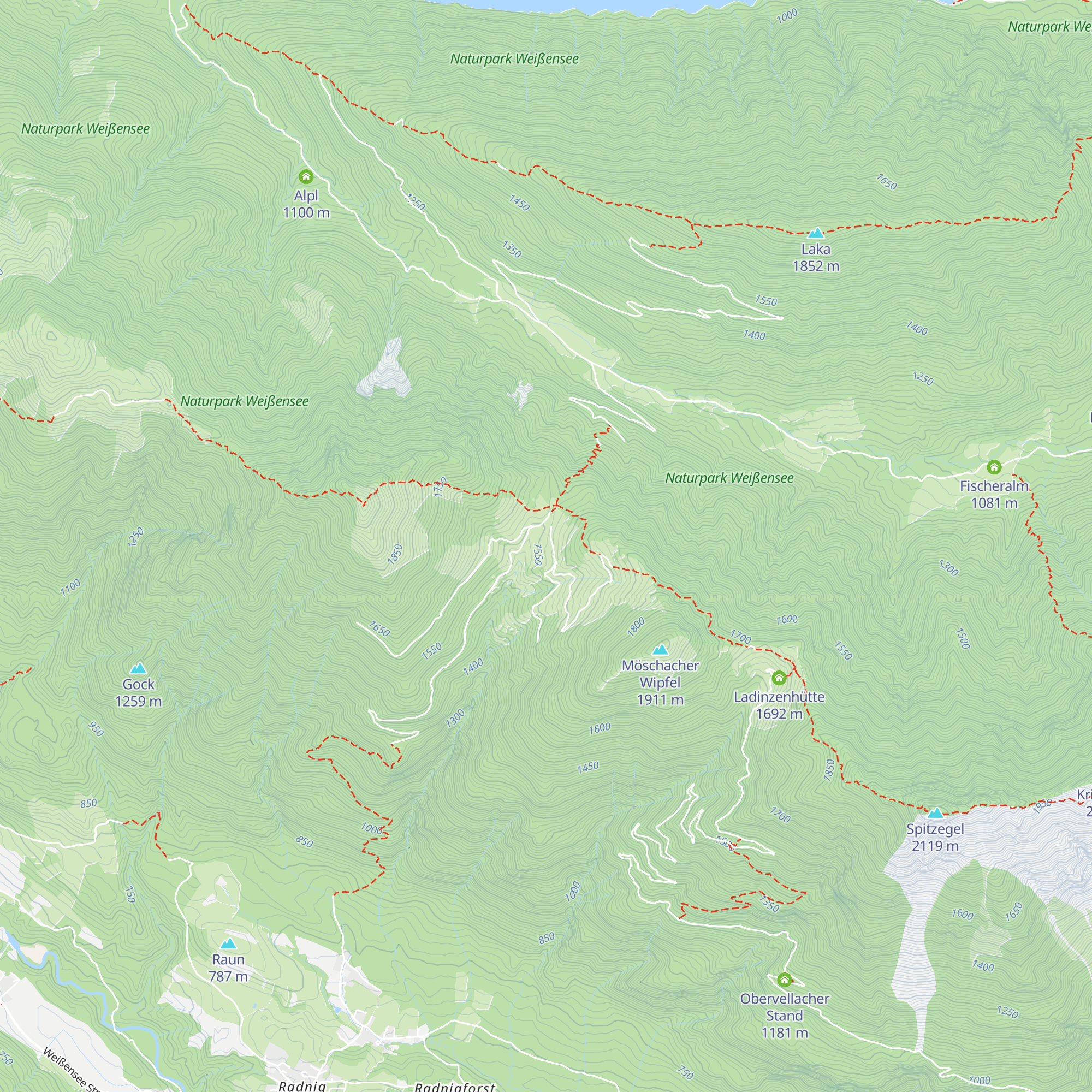 Radniger Alm map