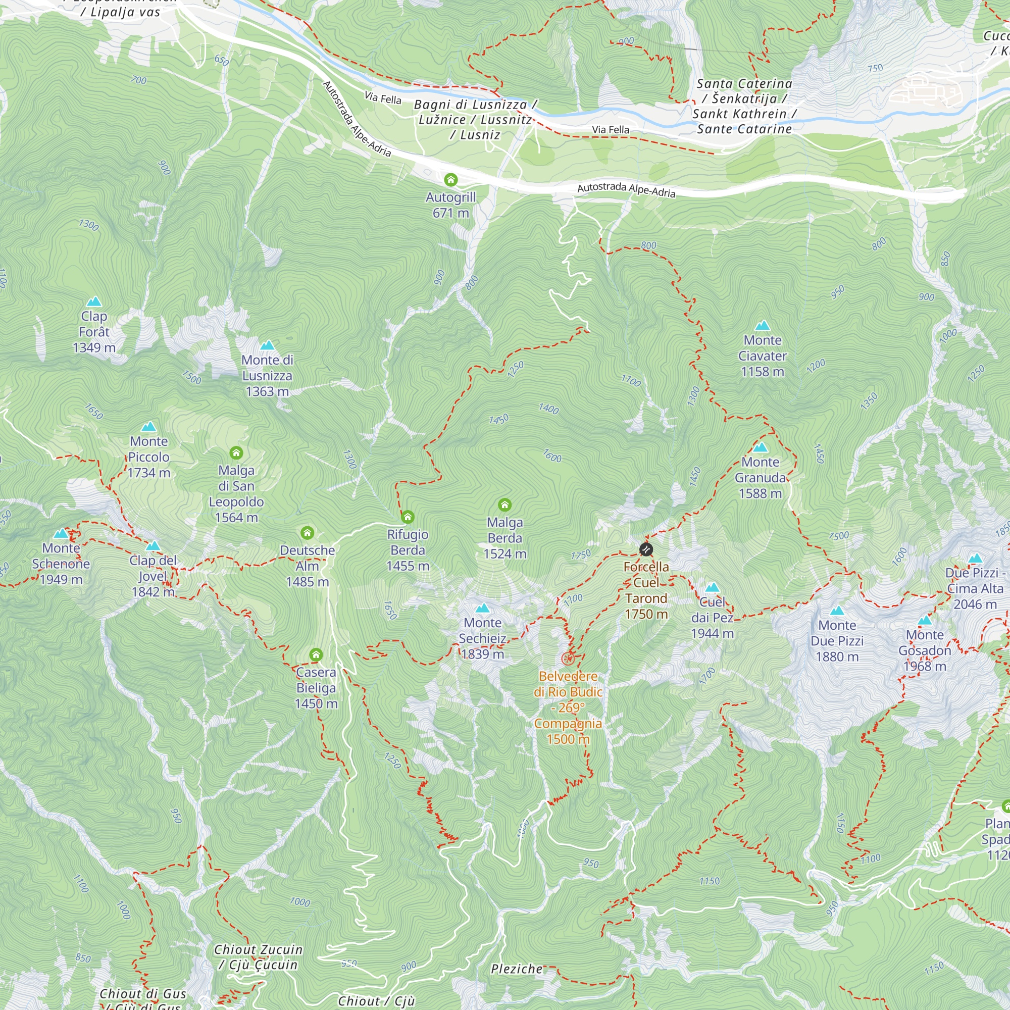 Malga Berda map