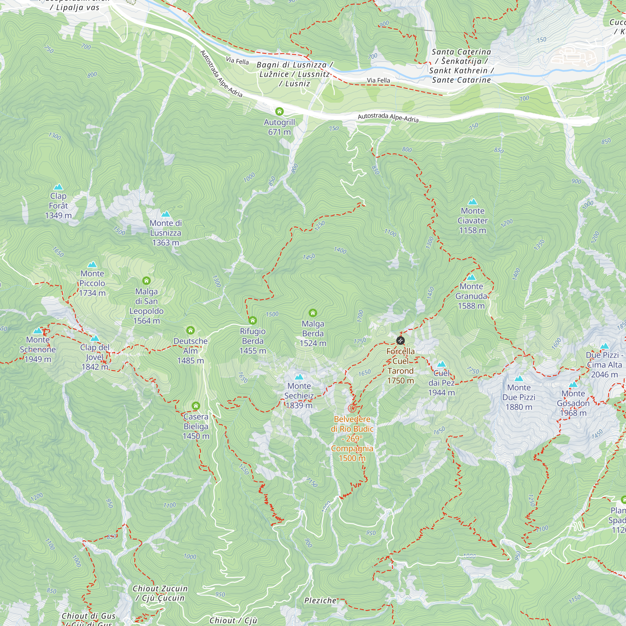 Malga Berda map