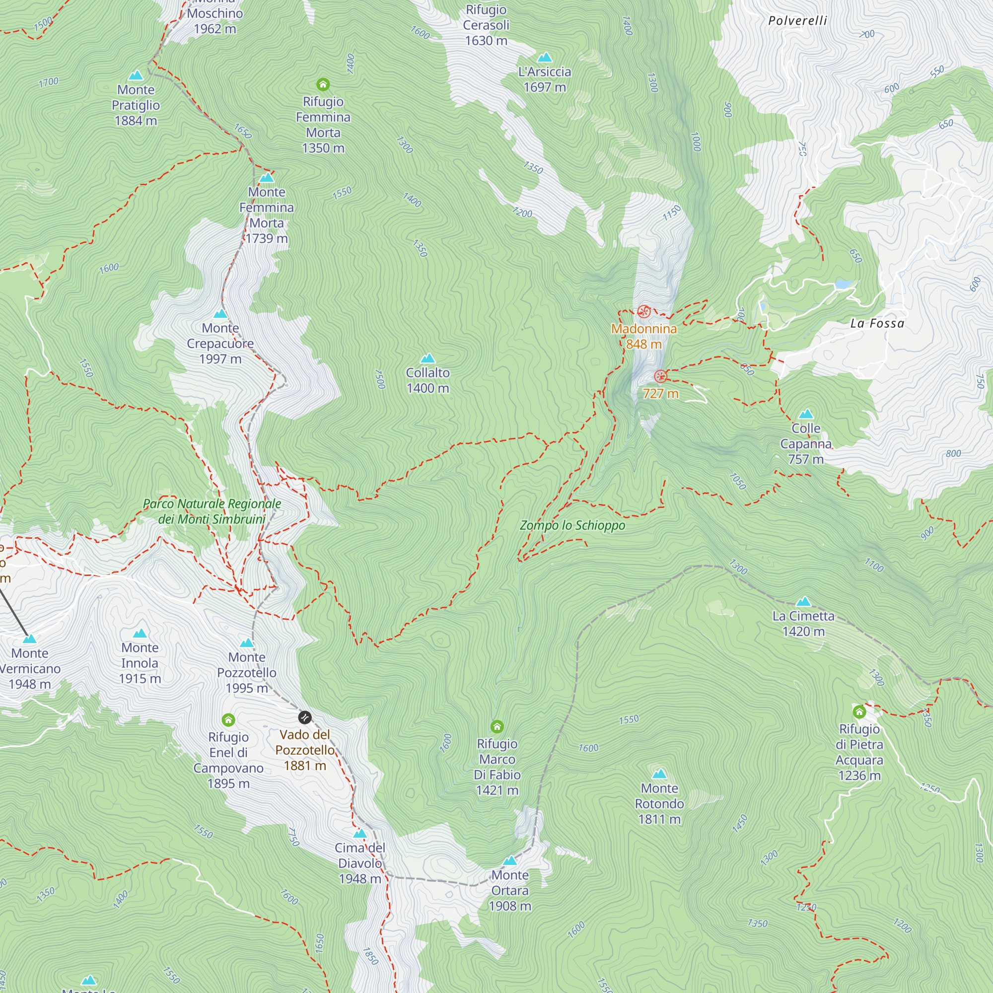 Rifugio Collelungo map