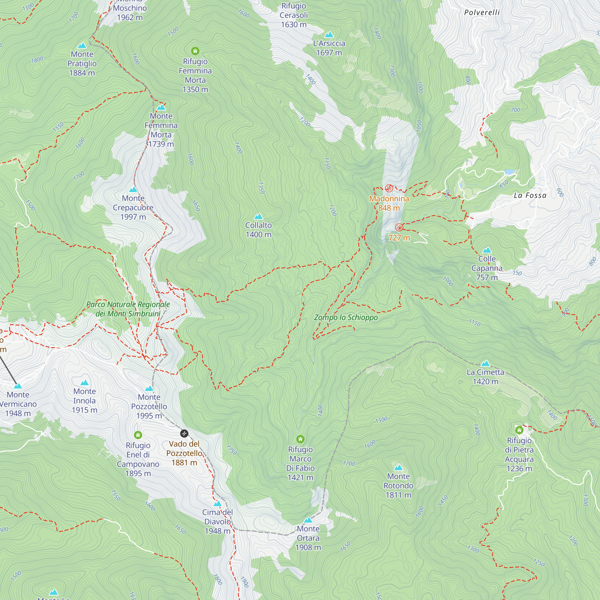 Rifugio Collelungo map