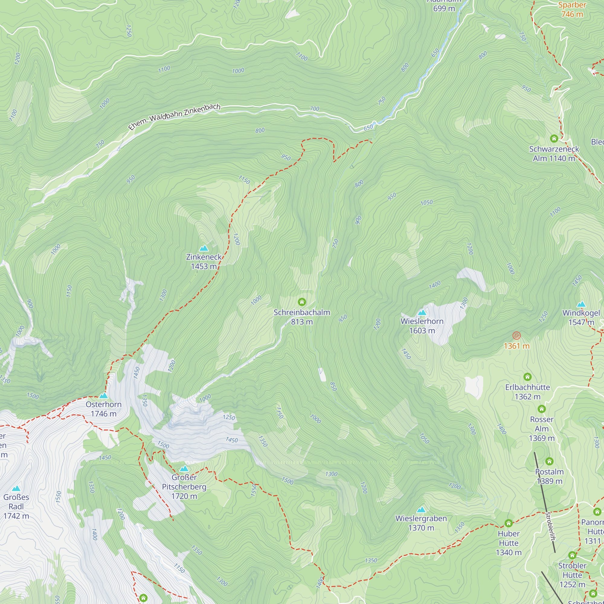 Schreinbachalm map