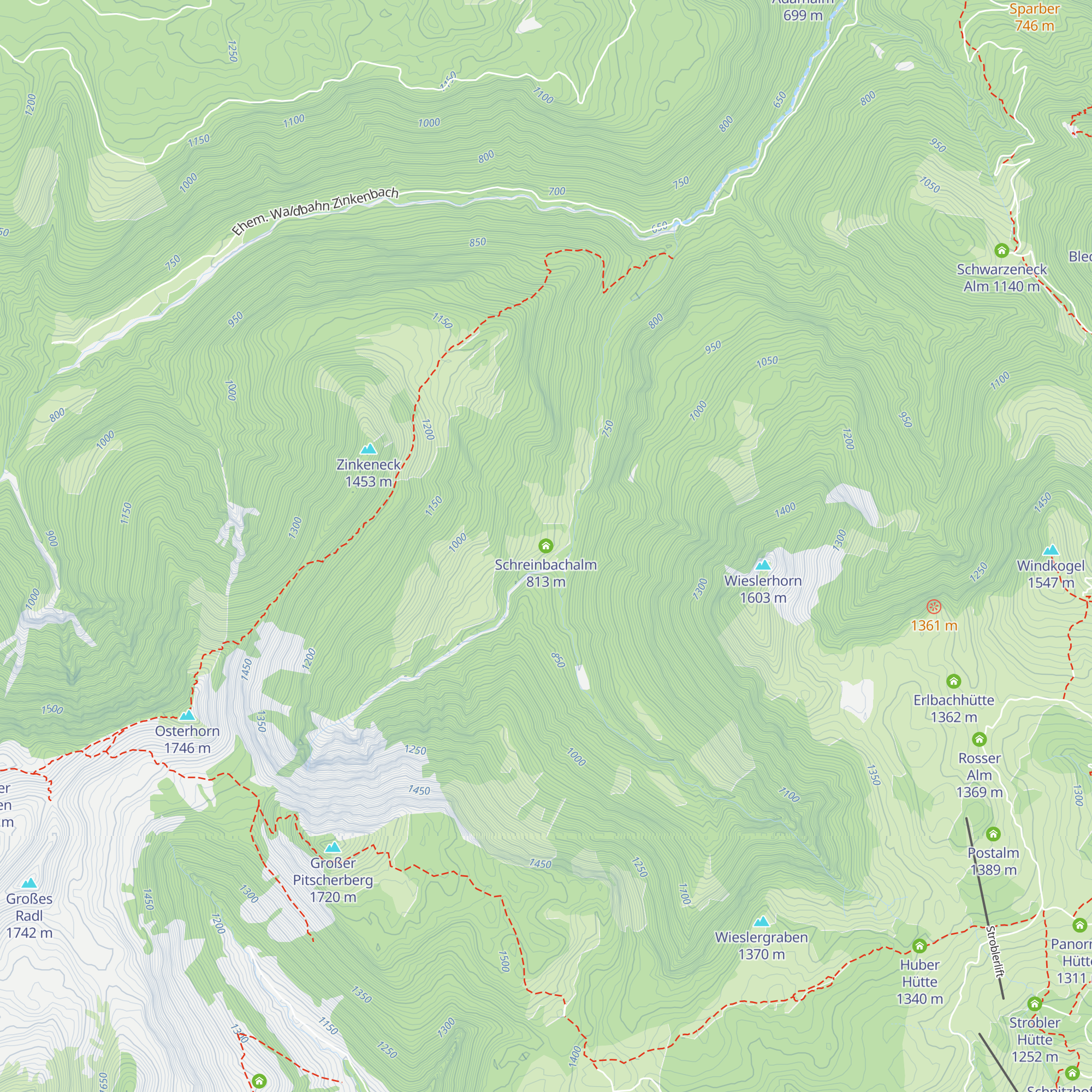 Schreinbachalm map