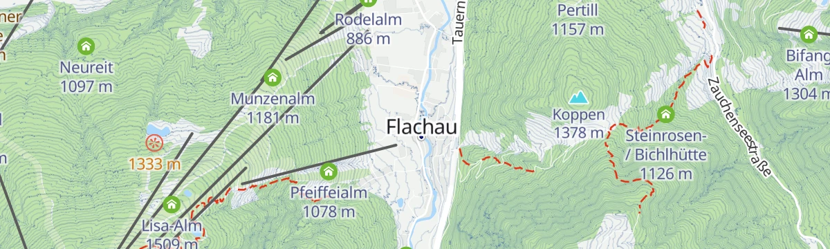 Map of the start of Grießenkar Runde (SW33)