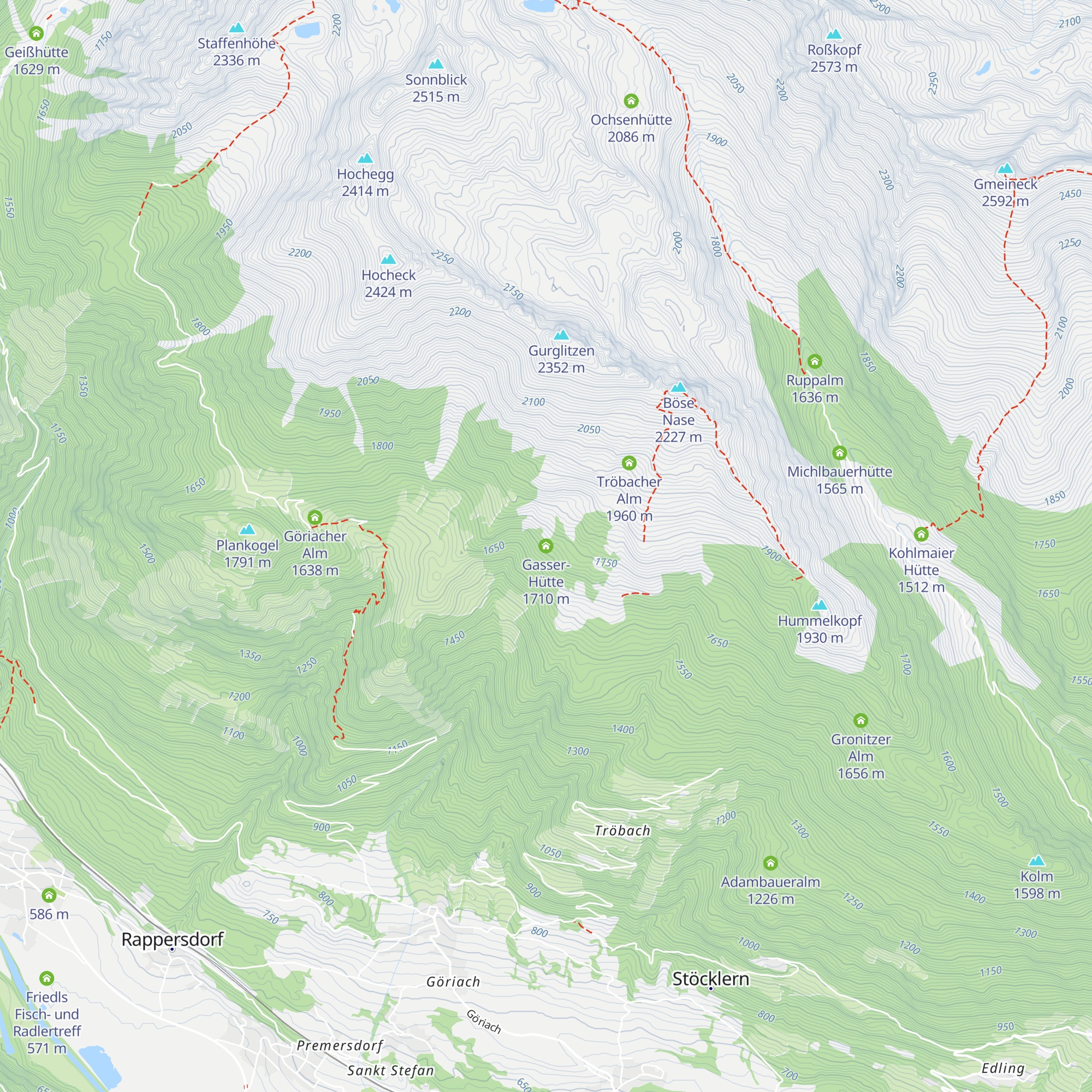 Gasser-Hütte map