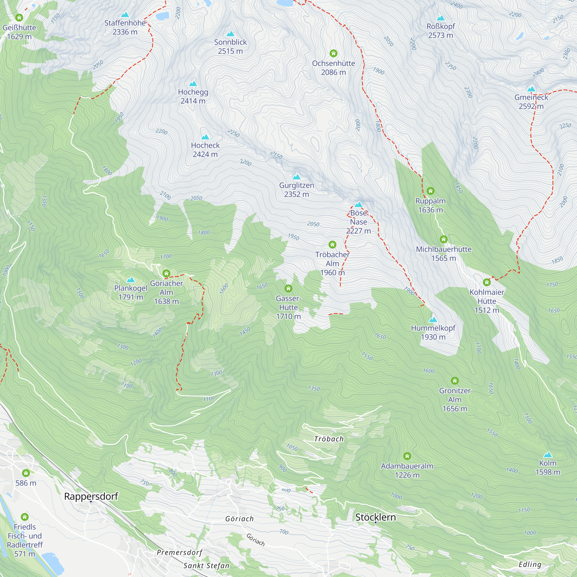 Gasser-Hütte map