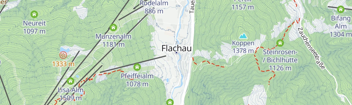 Map of the start of Flachau - Grießenkareck - Frauenalm - Flachauwinkl
