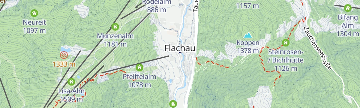 Map of the start of Zauchensee-Untertauern-Runde SW25