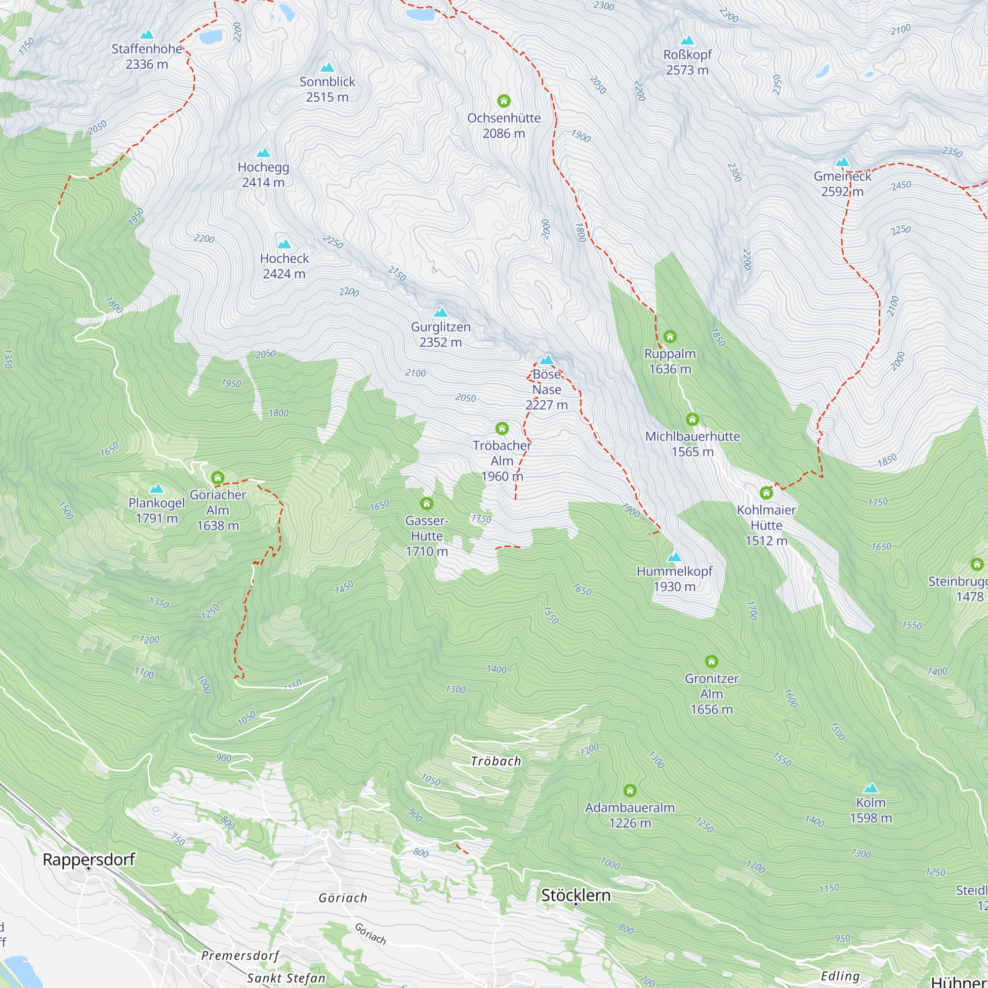 Oberraunerhütte map