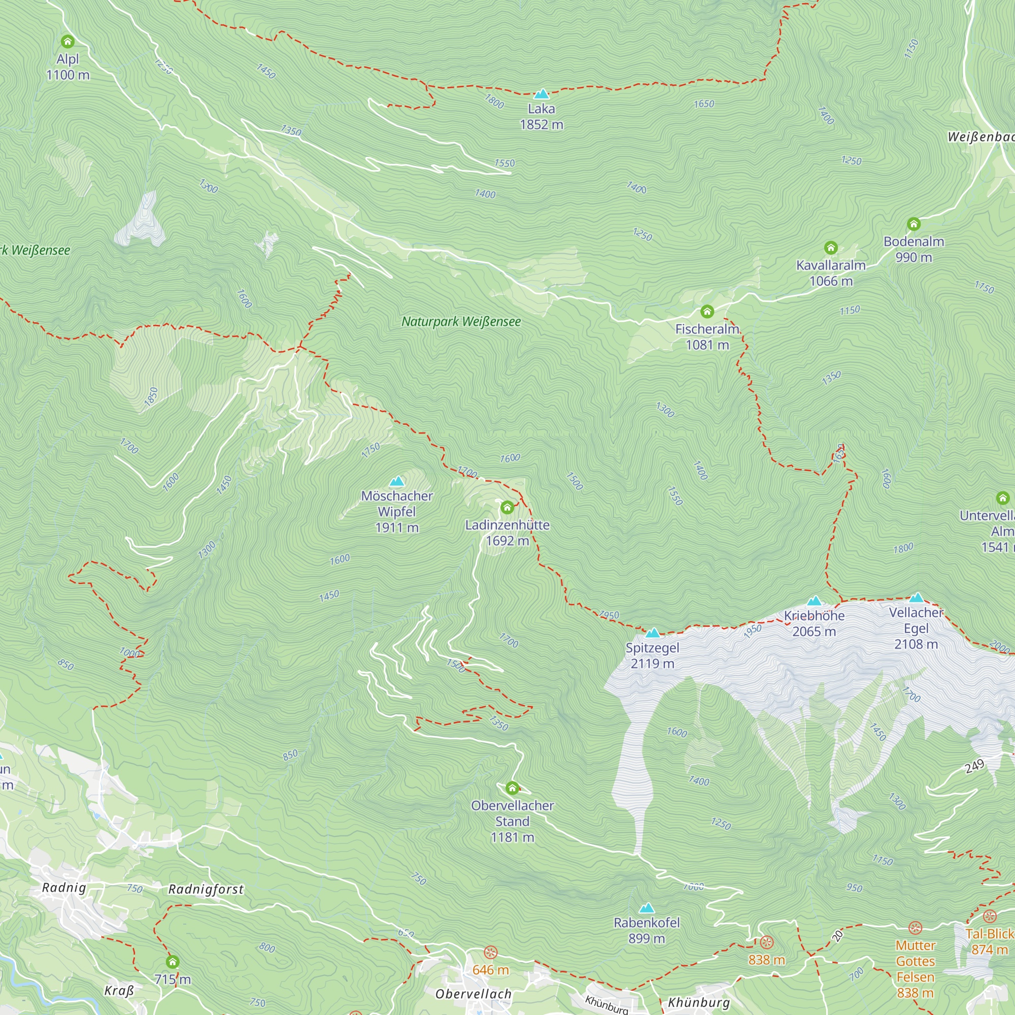 Ladinzenhütte map