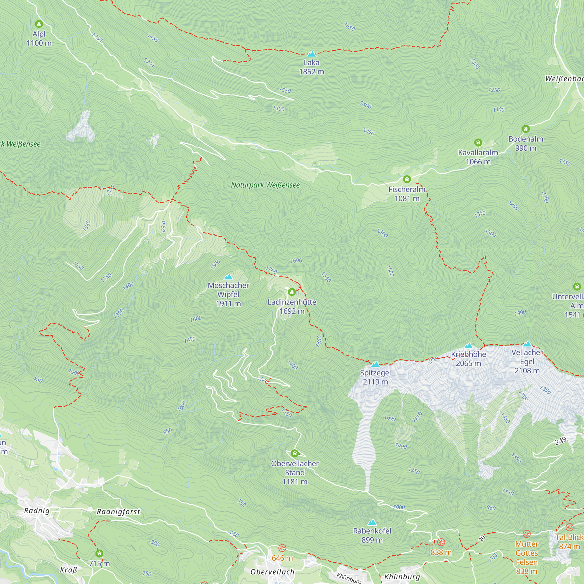 Ladinzenhütte map
