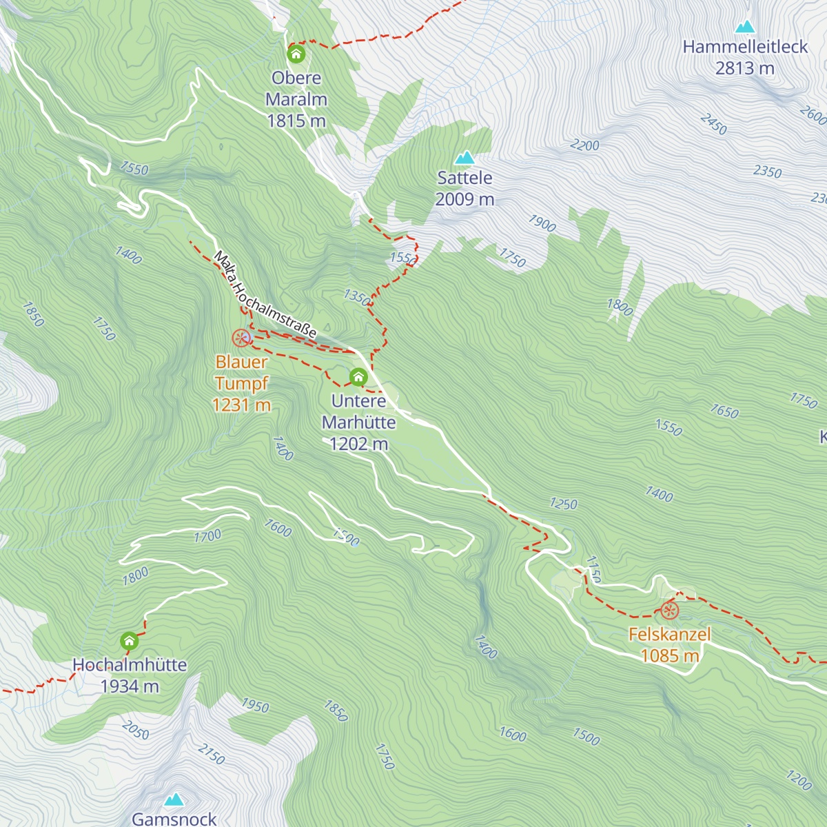 Gmünder Hütte map