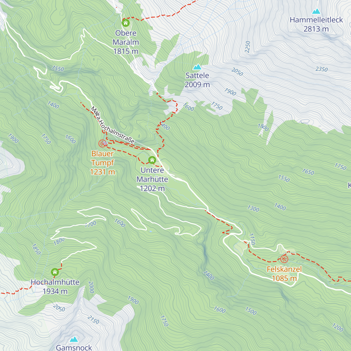 Gmünder Hütte map