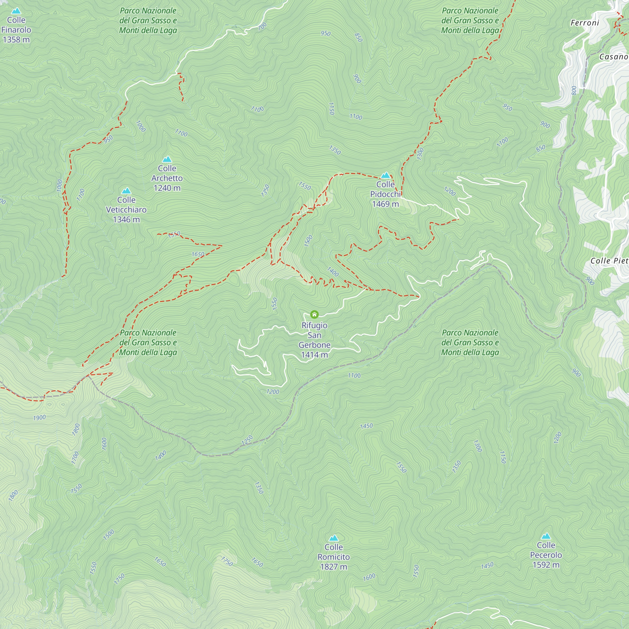 Rifugio San Gerbone map