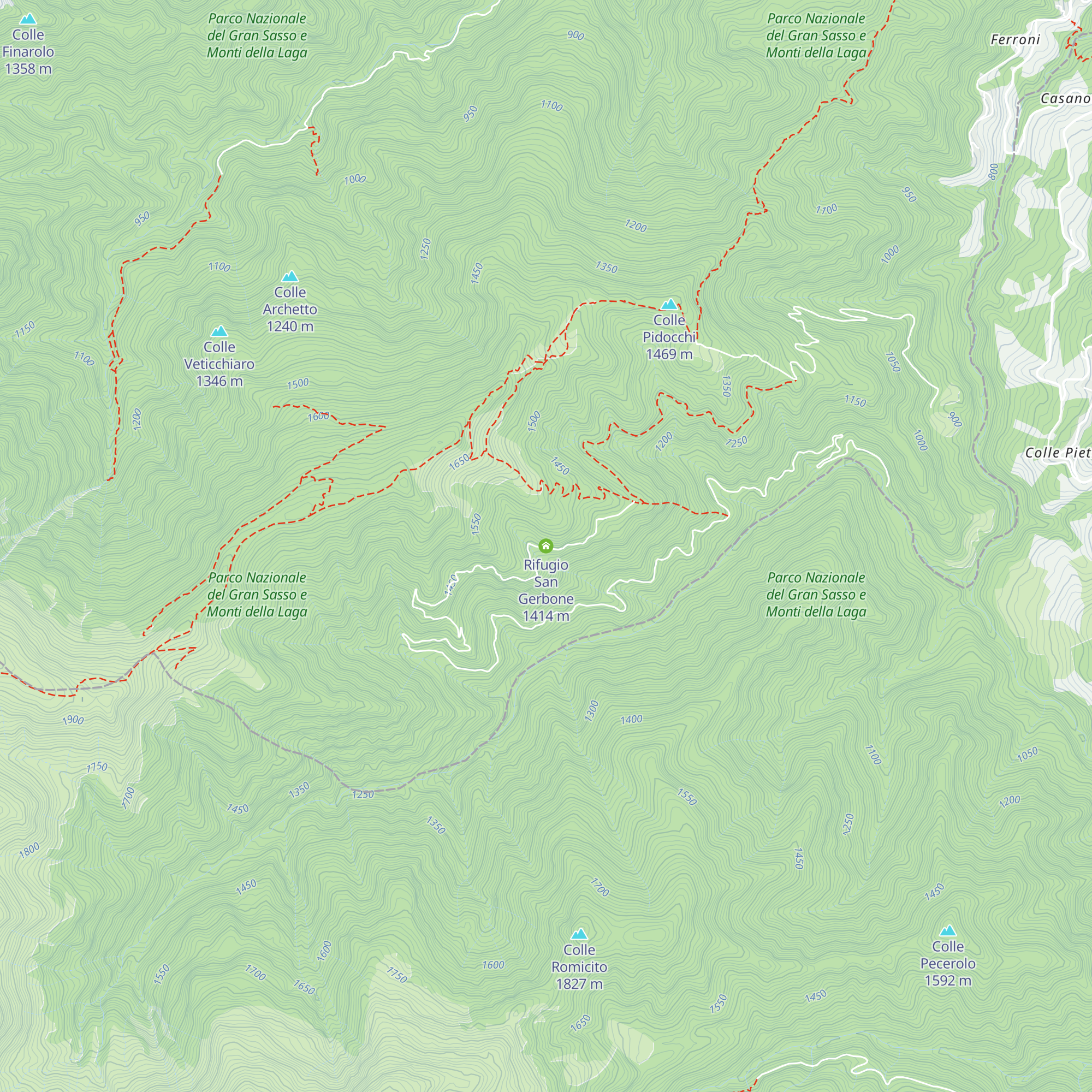 Rifugio San Gerbone map