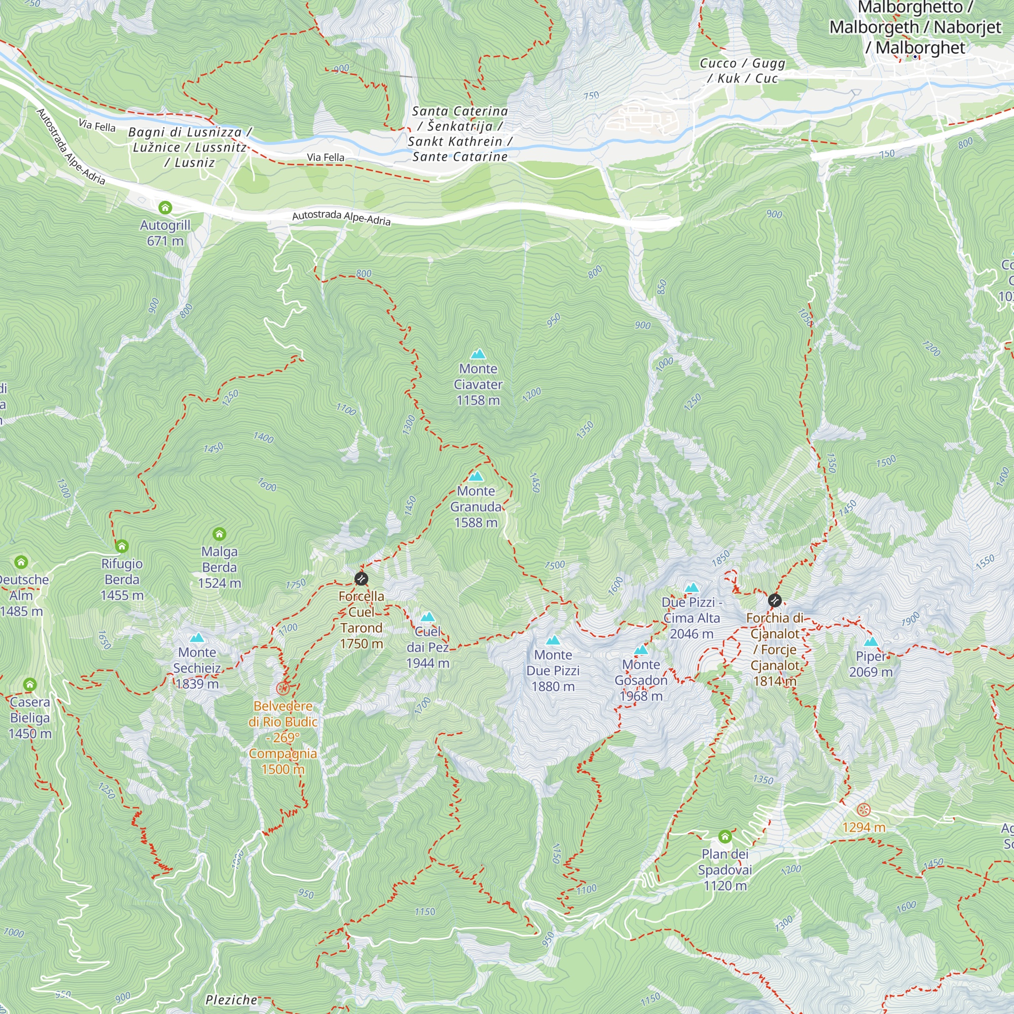 Malga Granuda map