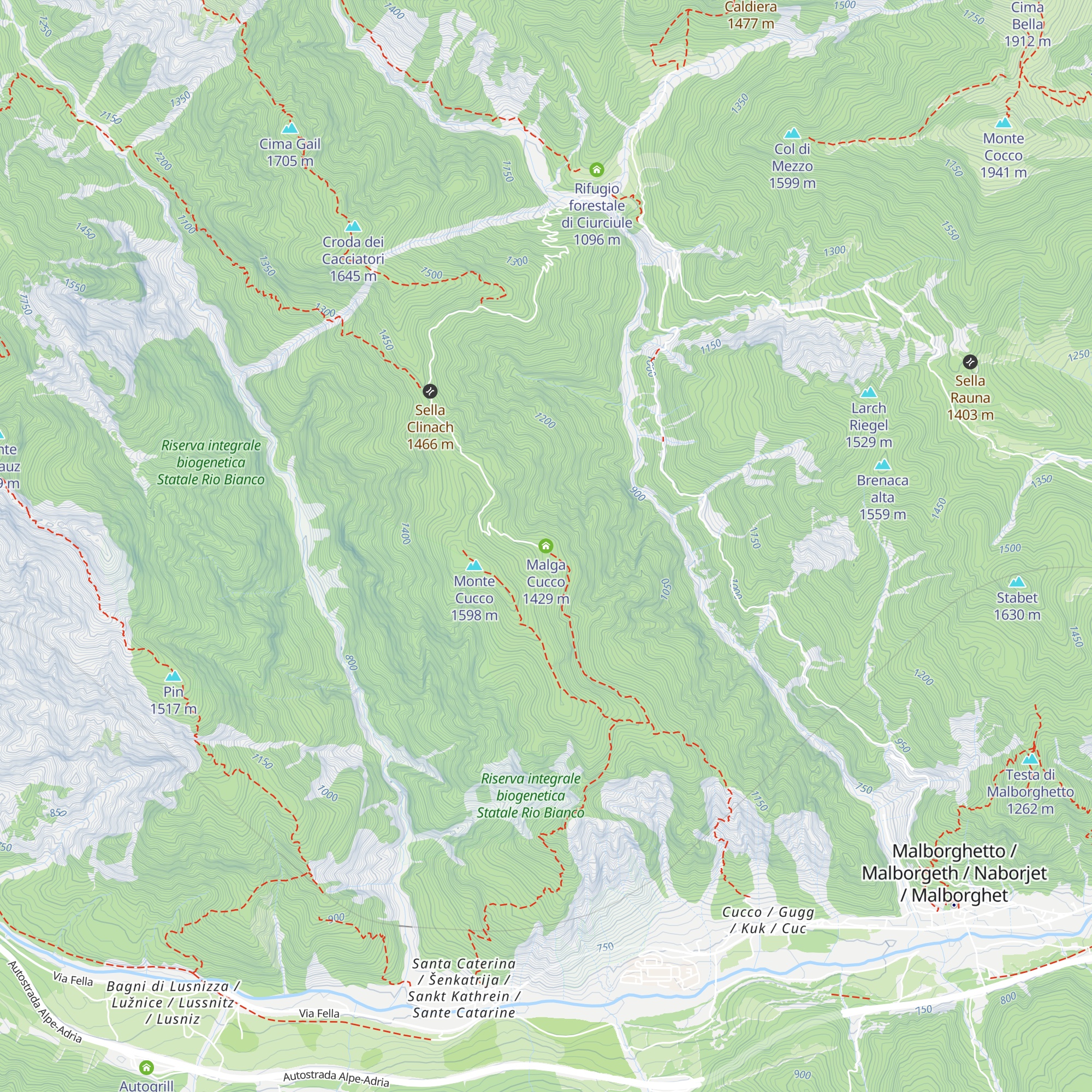 Malga Cucco map