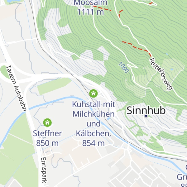 Map of Kuhstall mit Milchkühen und Kälbchen