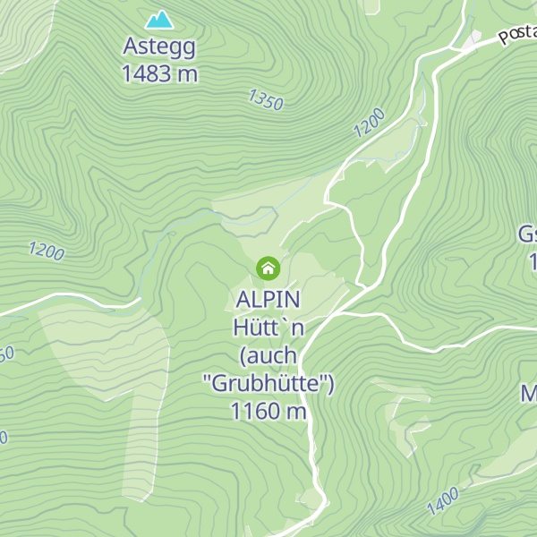 Map of ALPIN Hütt`n (auch "Grubhütte")