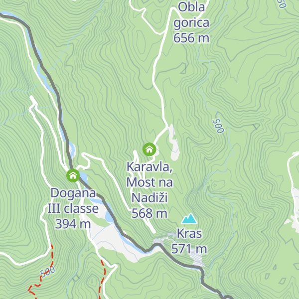 Map of Karavla, Most na Nadiži