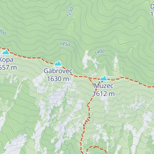 Map of Bivak pod Muzcem