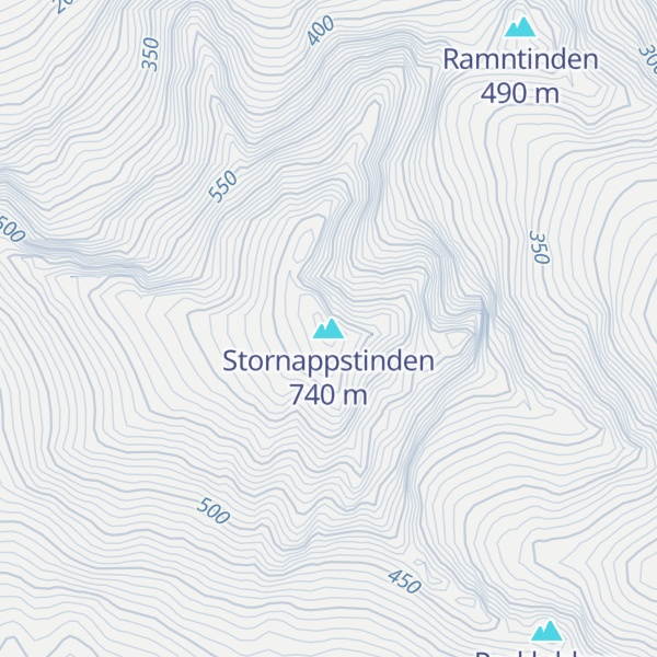 Map of Stornappstinden