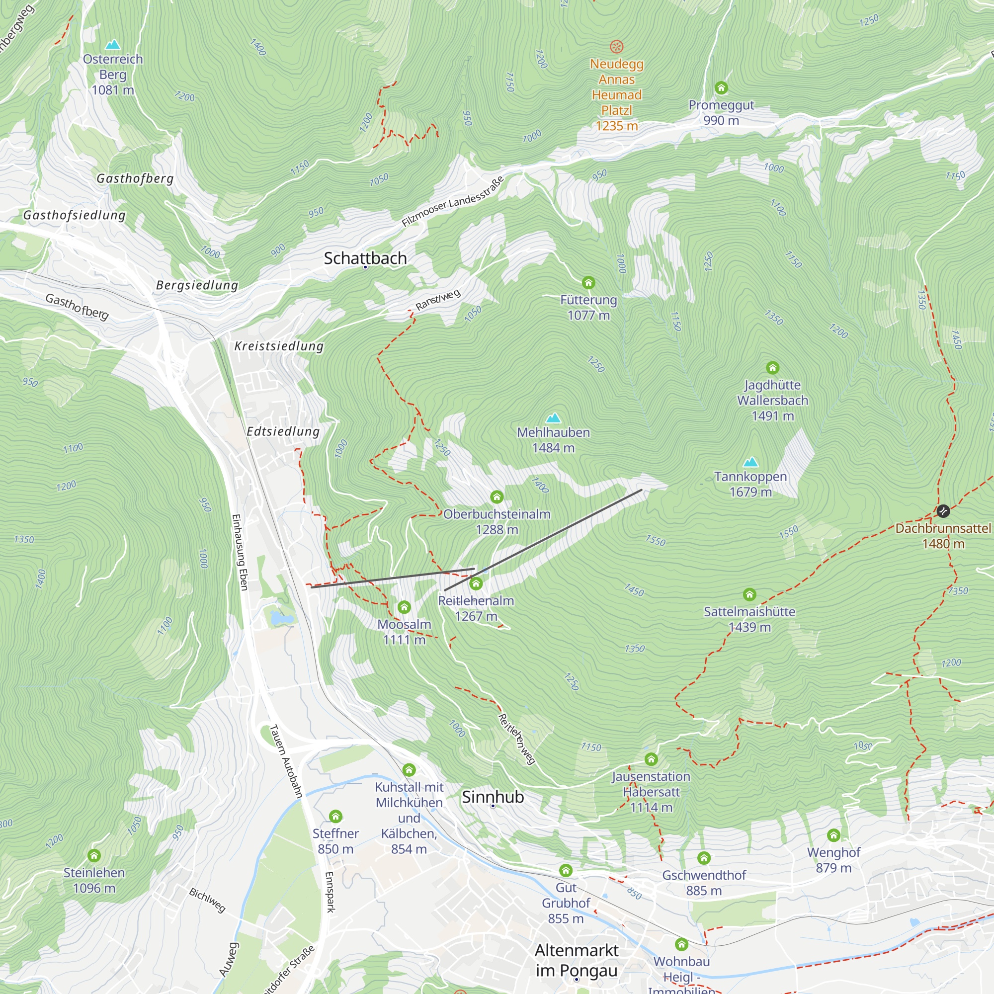 Oberbuchsteinalm map