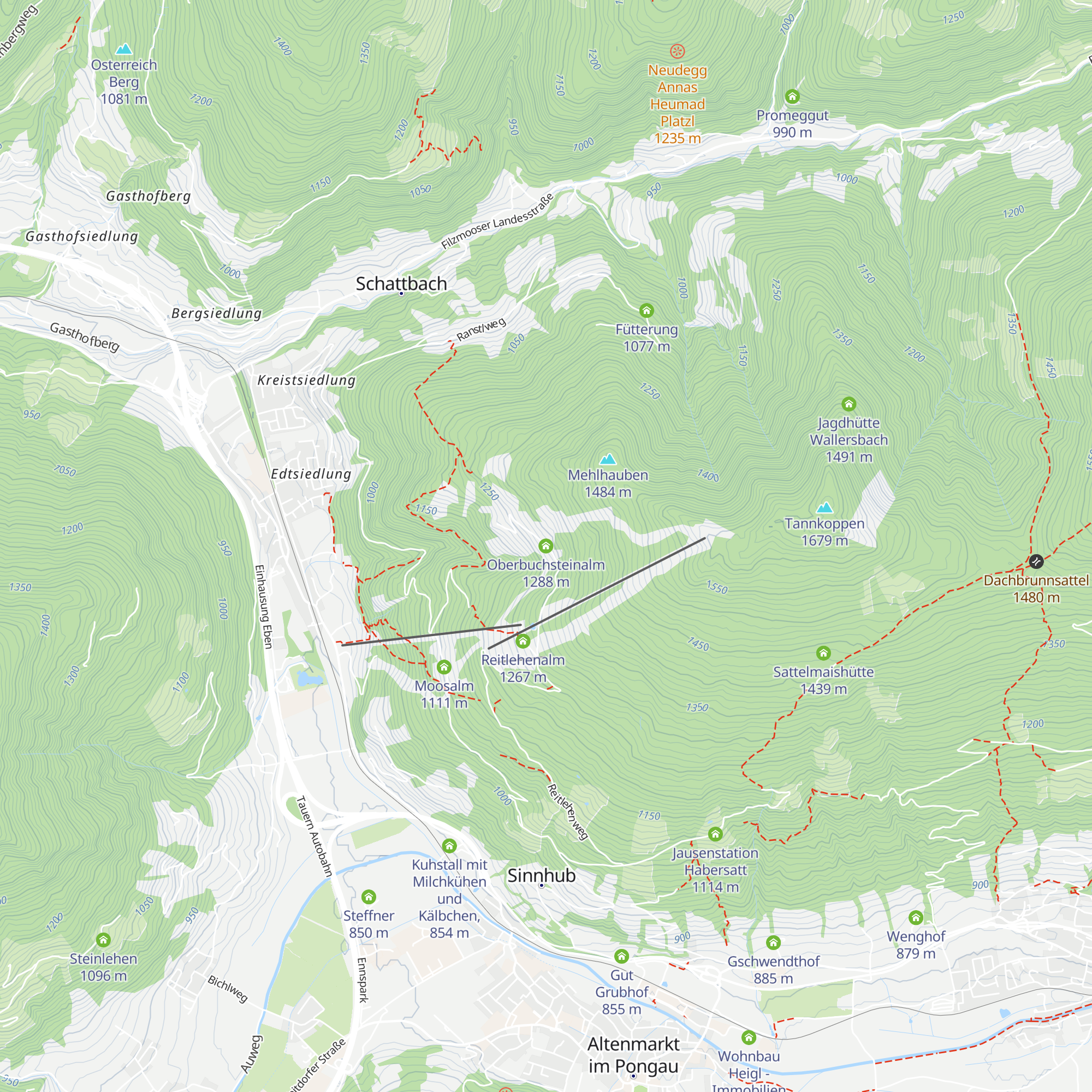 Oberbuchsteinalm map