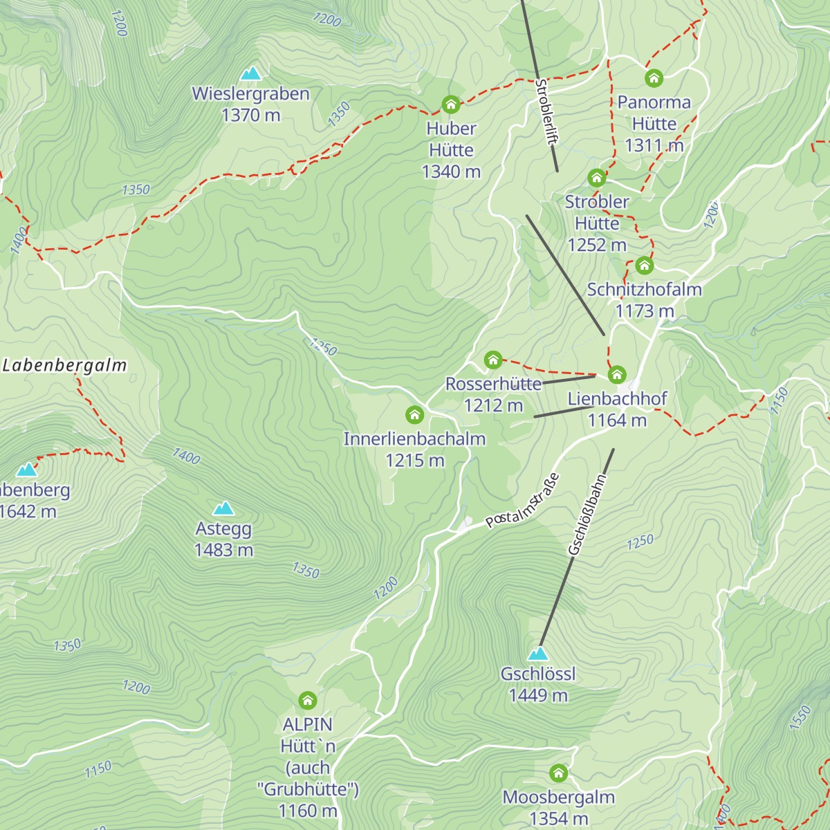 Innerlienbachalm map