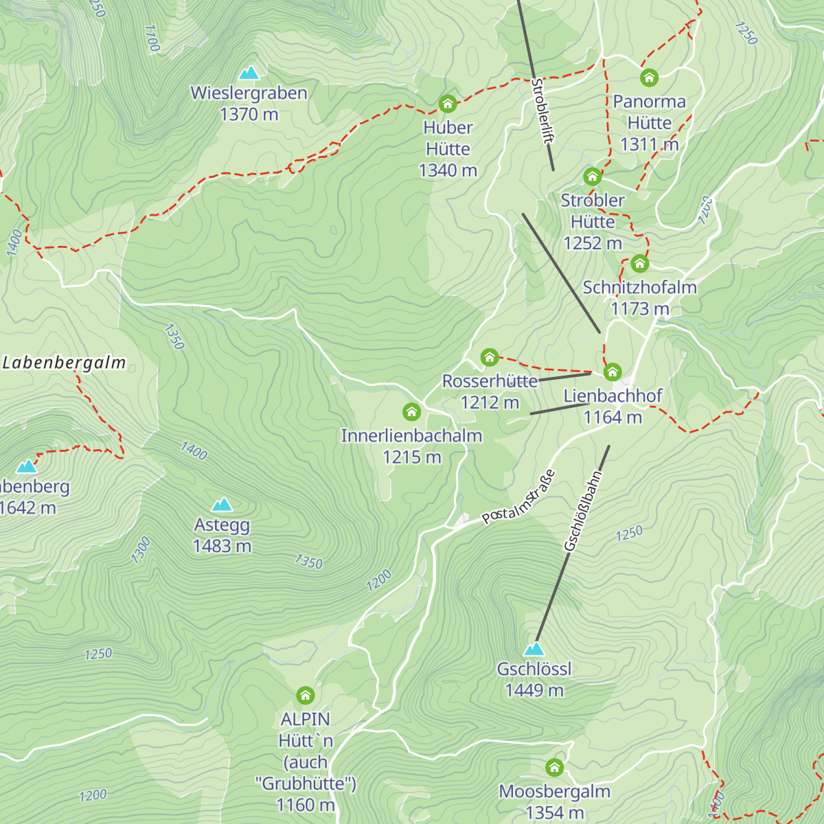 Innerlienbachalm map