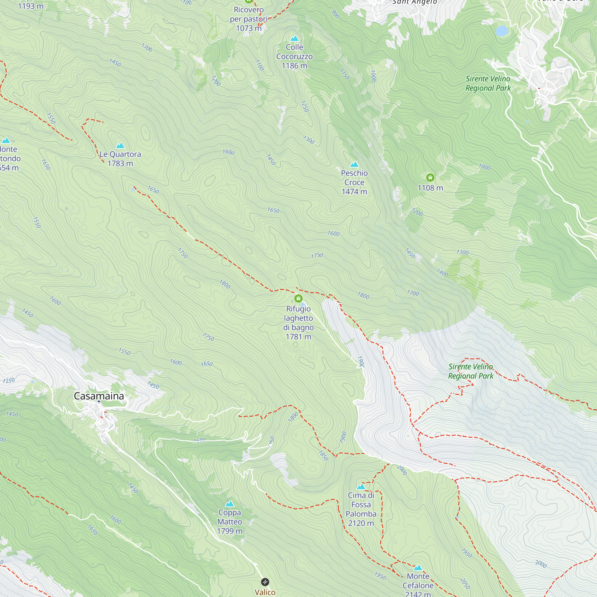 Rifugio laghetto di bagno map