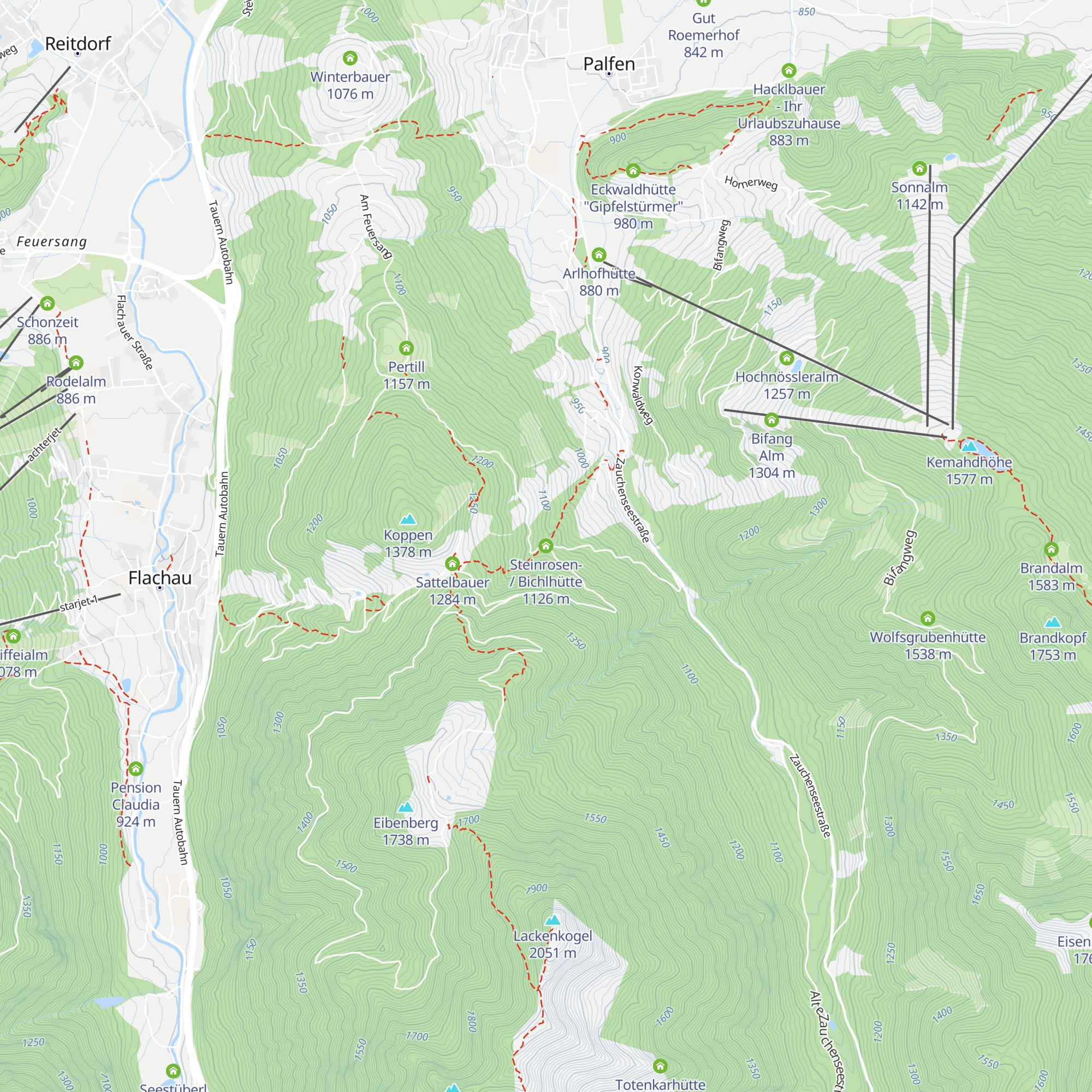 Steinrosen- / Bichlhütte map
