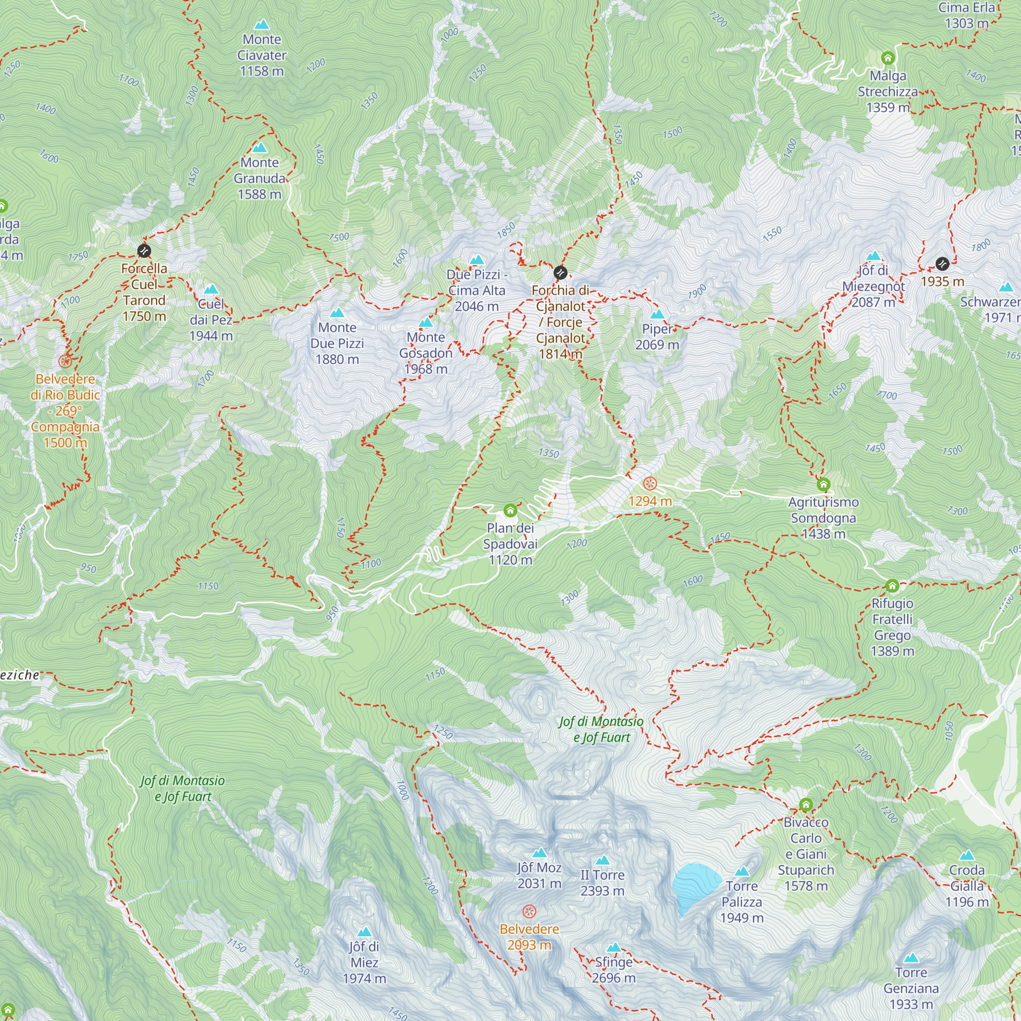 Plan dei Spadovai map