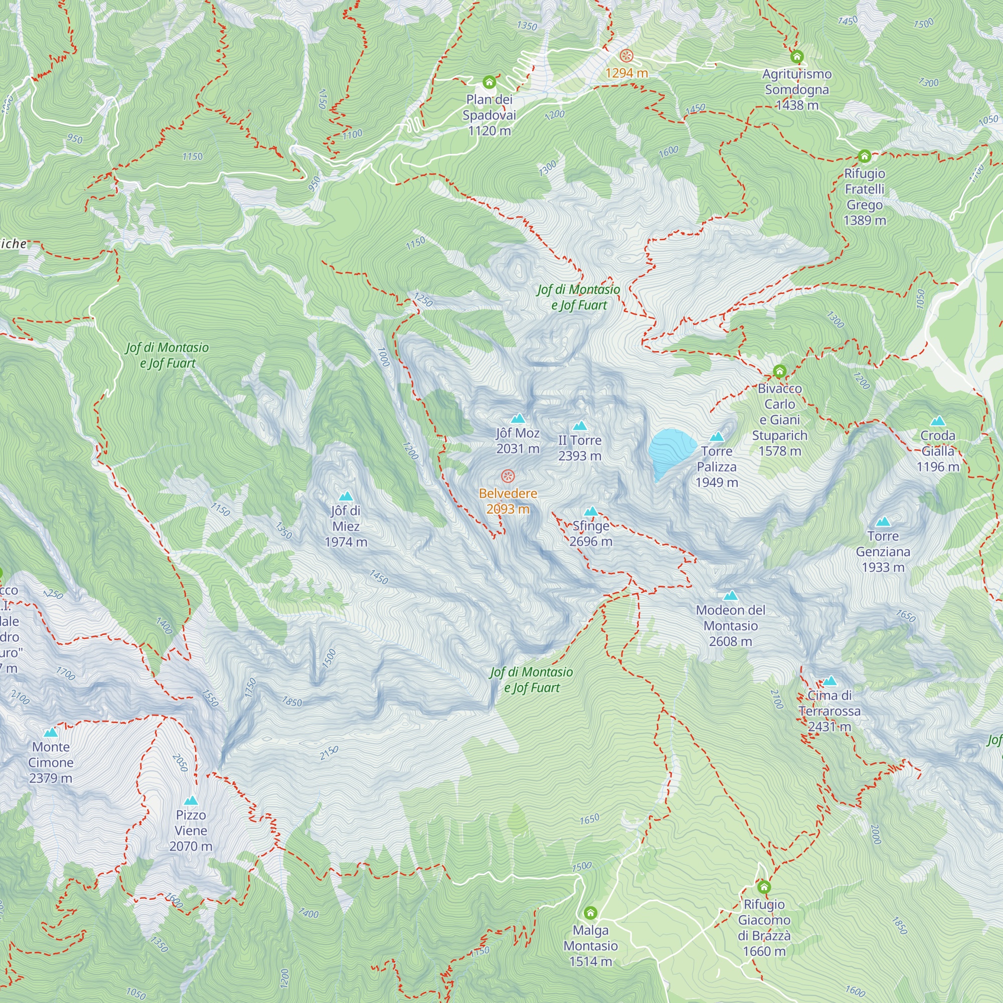 Bivacco Edvige Muschi Zuani map
