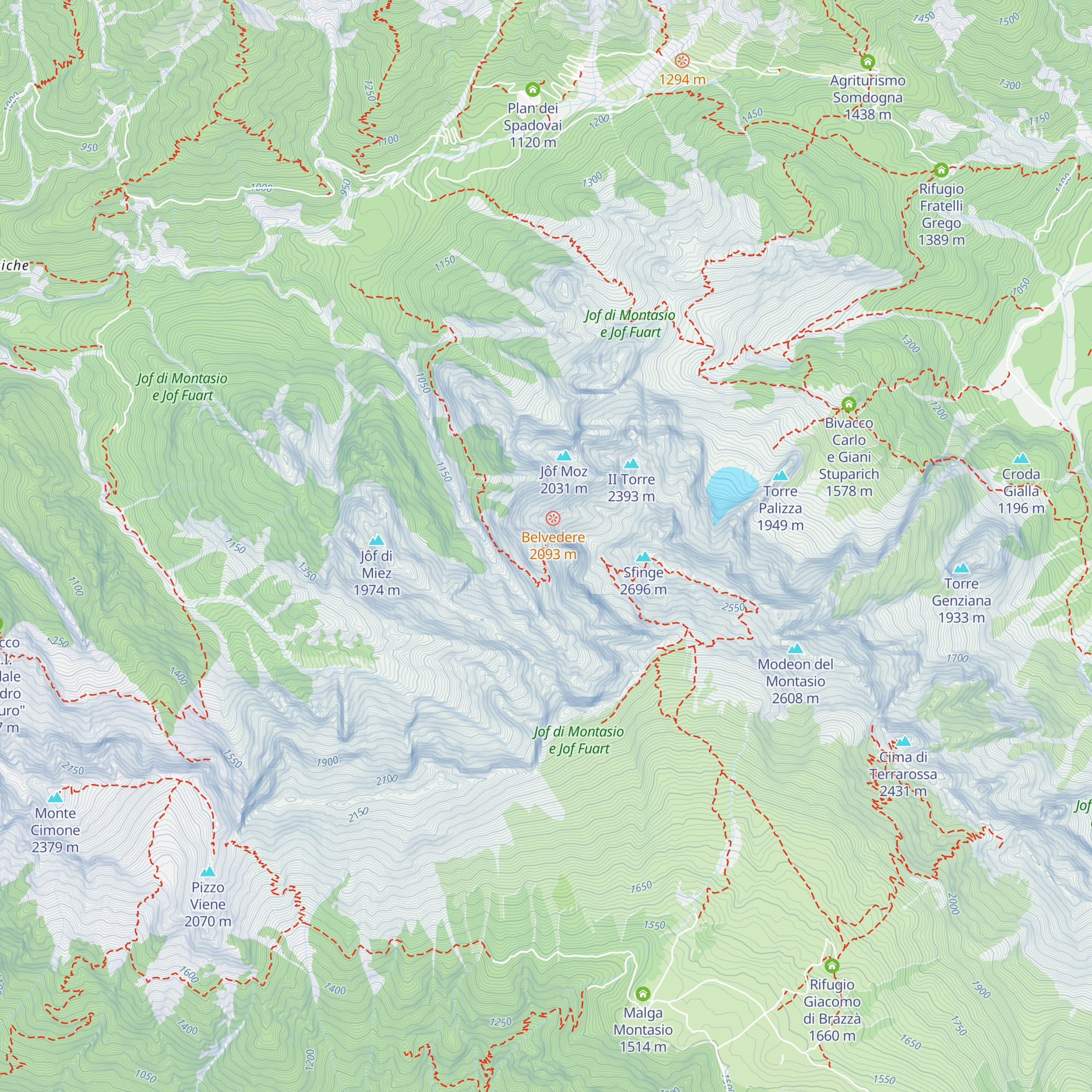 Bivacco Edvige Muschi Zuani map